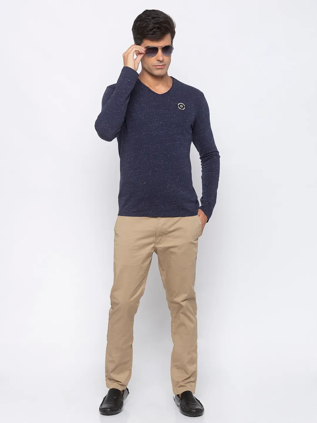 Beige Regular Fit Men's Chinos by Being Human Clothing - Image 5