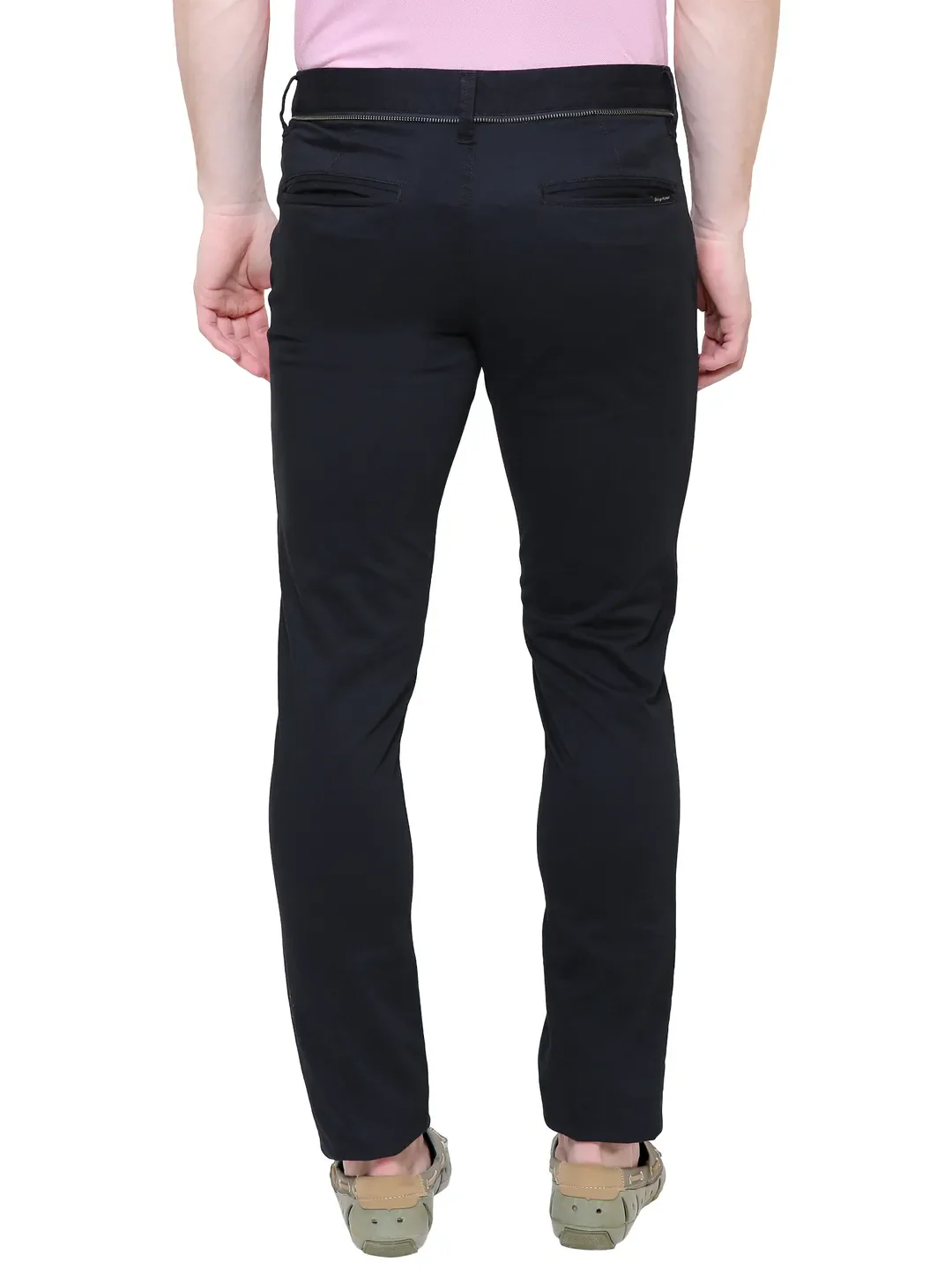 Black Regular Fit Chinos For Men By Being Human Clothing - Image 4
