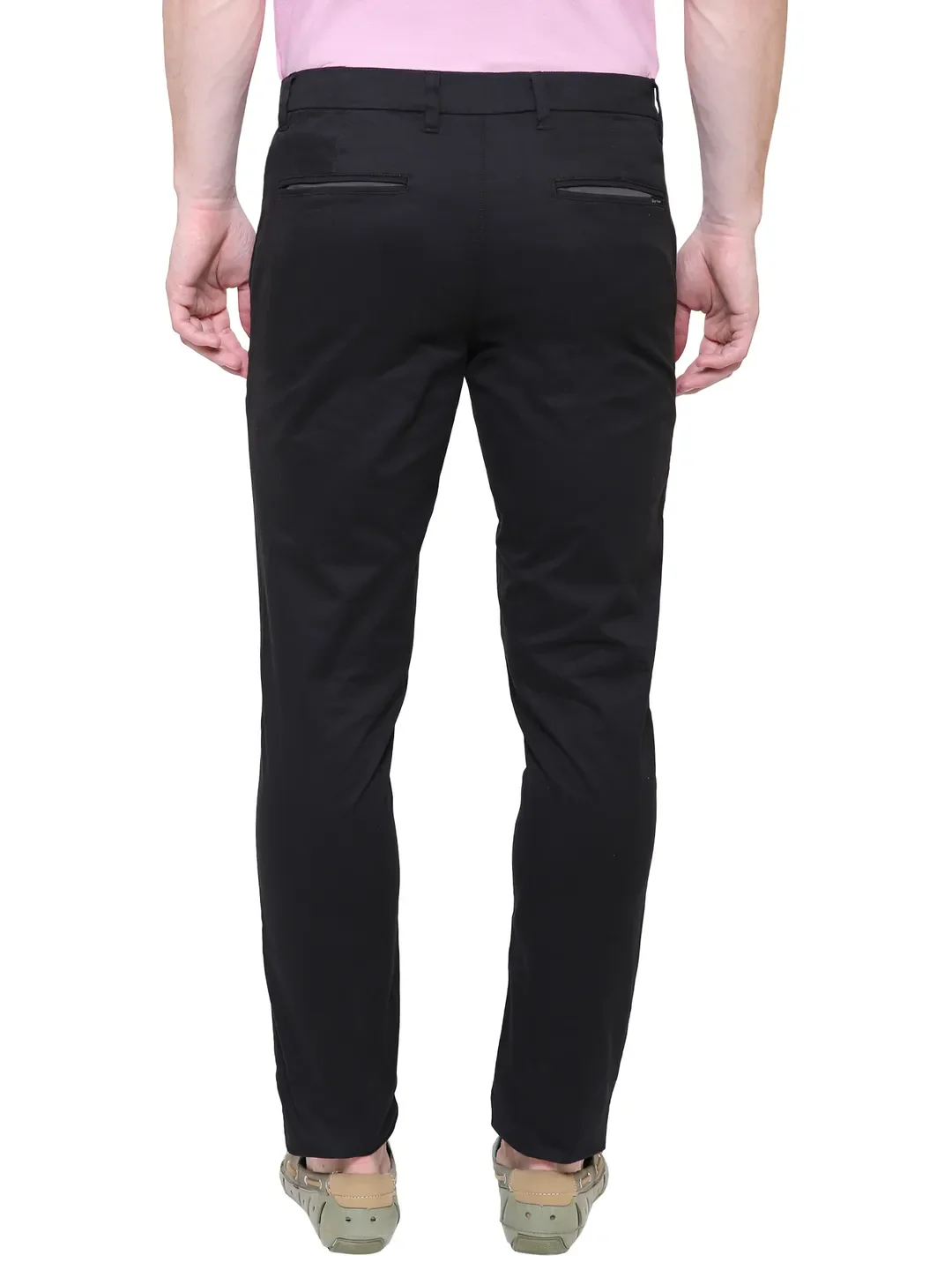 Black Regular Fit Men's Chinos by Being Human Clothing - Image 3