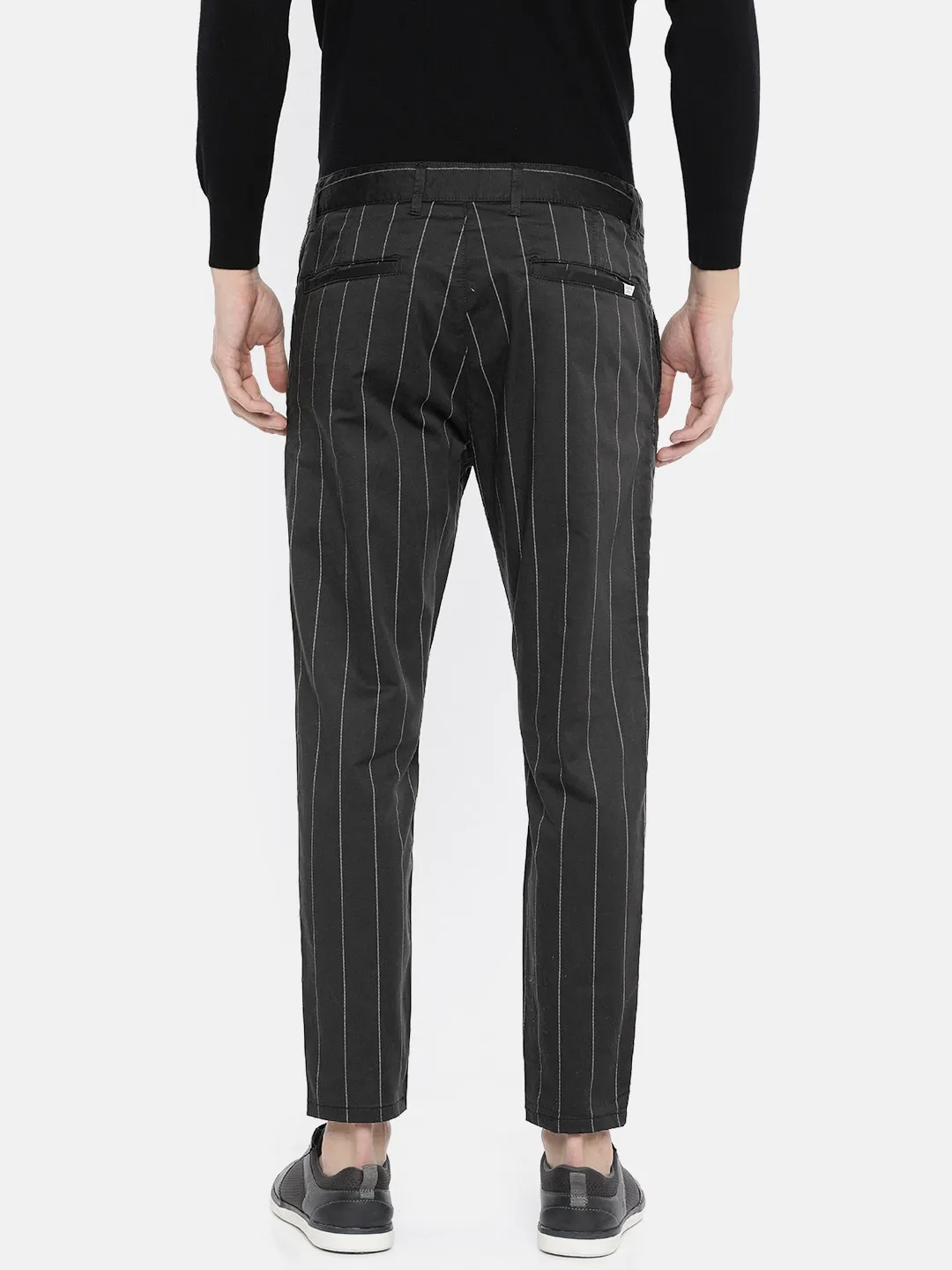 Black Regular Fit Men's Chinos by Being Human Clothing - Image 3