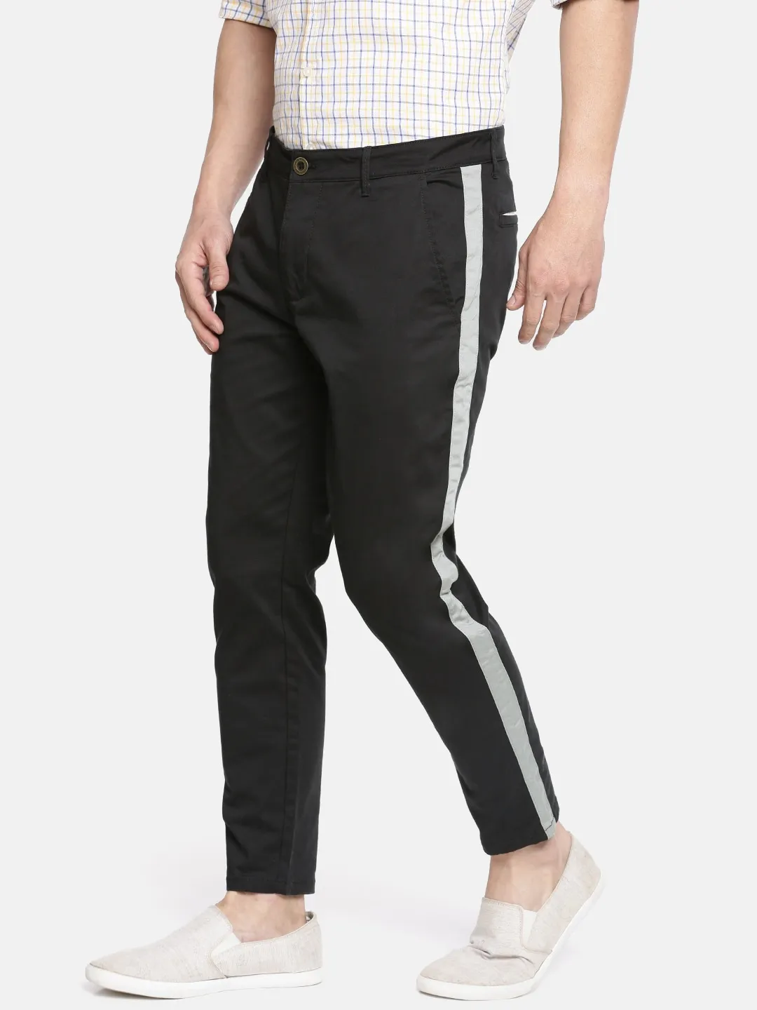 Black Regular Fit Men's Chinos by Being Human Clothing - Image 2