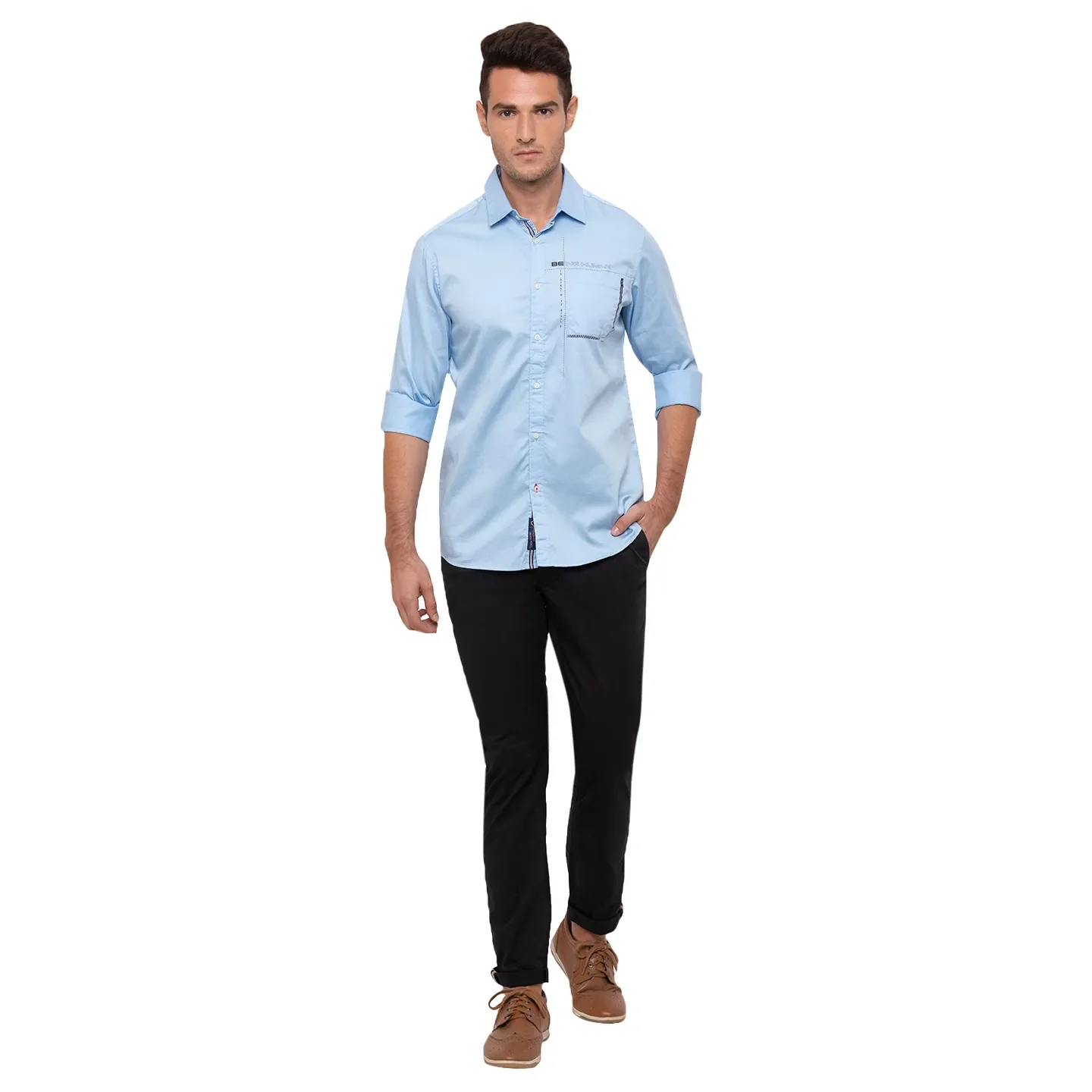 Black Regular Fit Men's Chinos by Being Human Clothing - Image 5