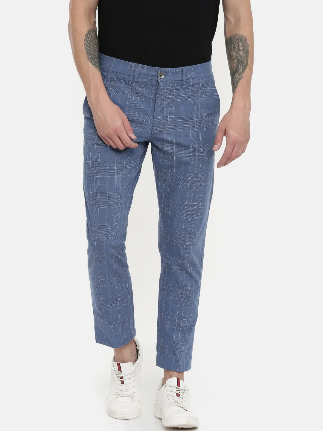 Blue Regular Fit Men's Chinos by Being Human Clothing
