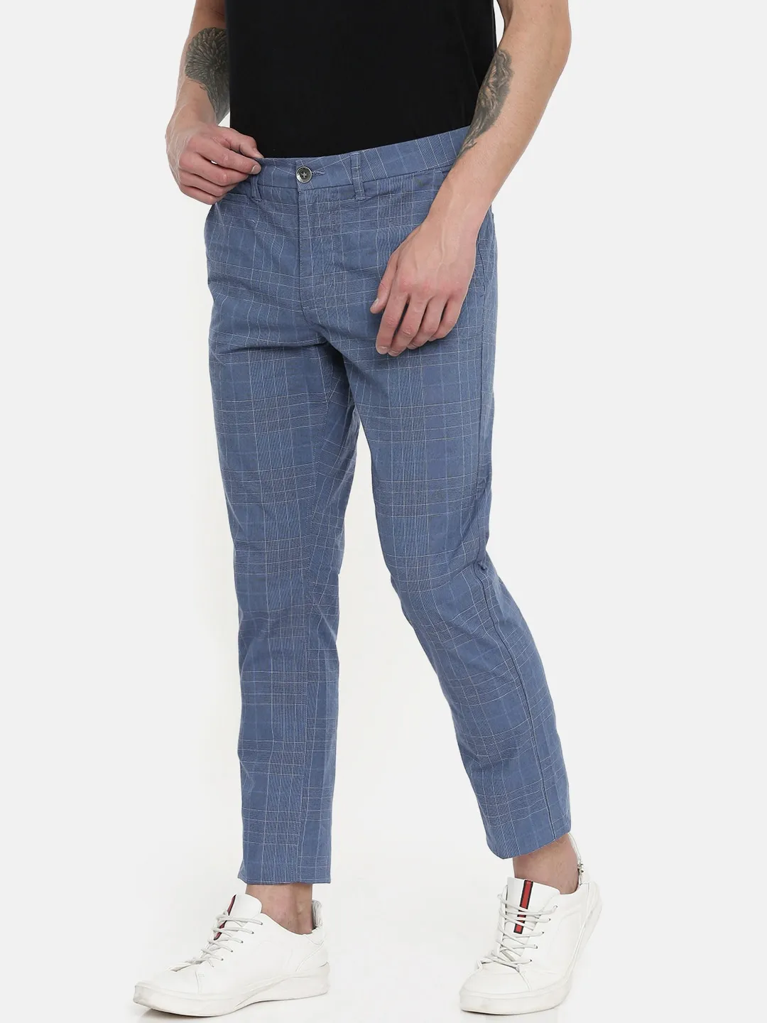 Blue Regular Fit Men's Chinos by Being Human Clothing - Image 2