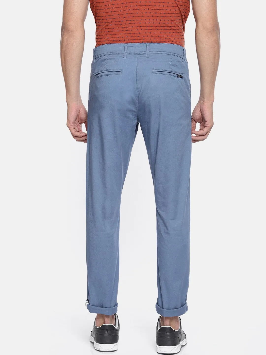 Blue Regular Fit Men's Chinos by Being Human Clothing - Image 3