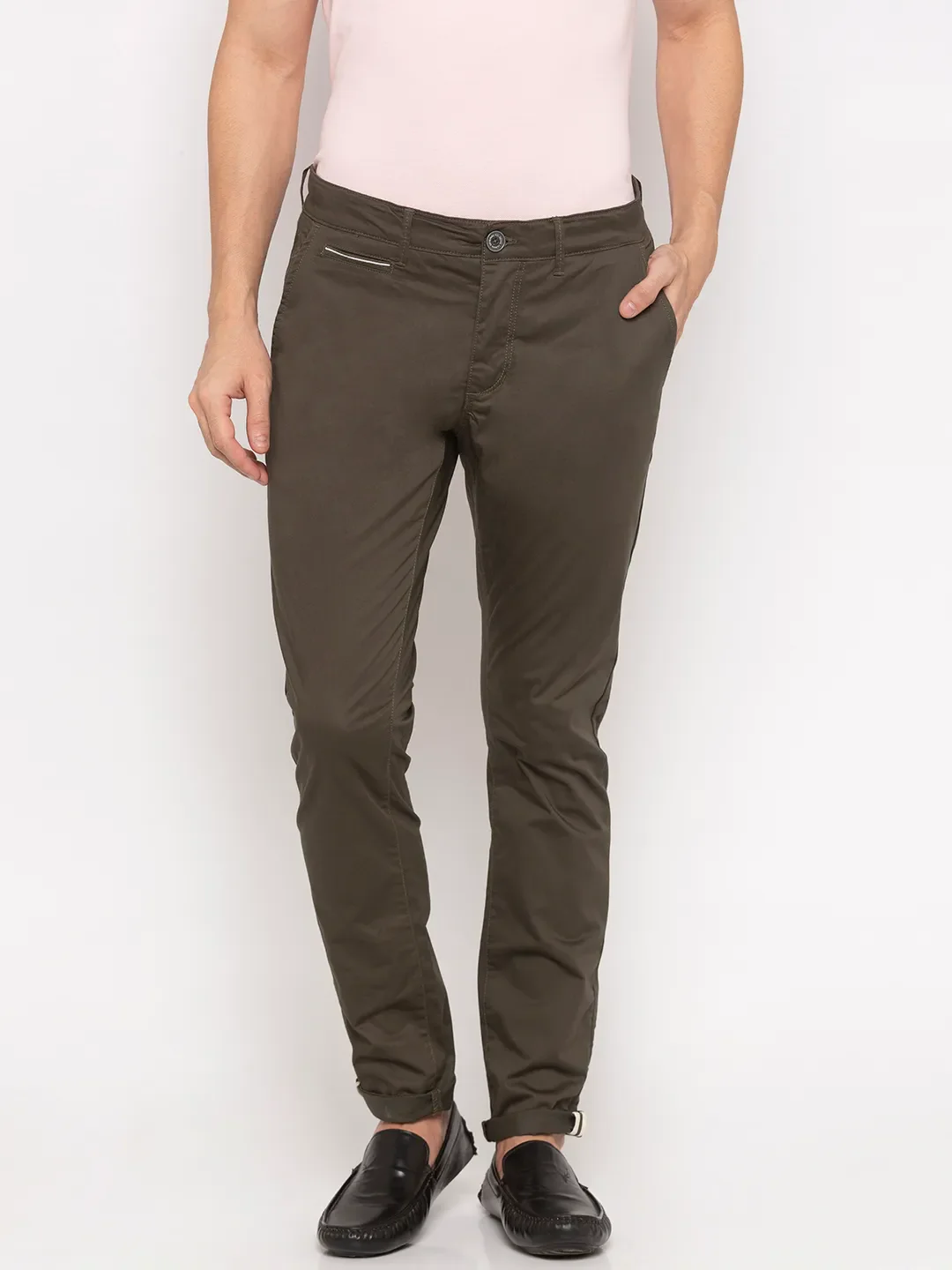 Green Regular Fit Men's Chinos by Being Human Clothing