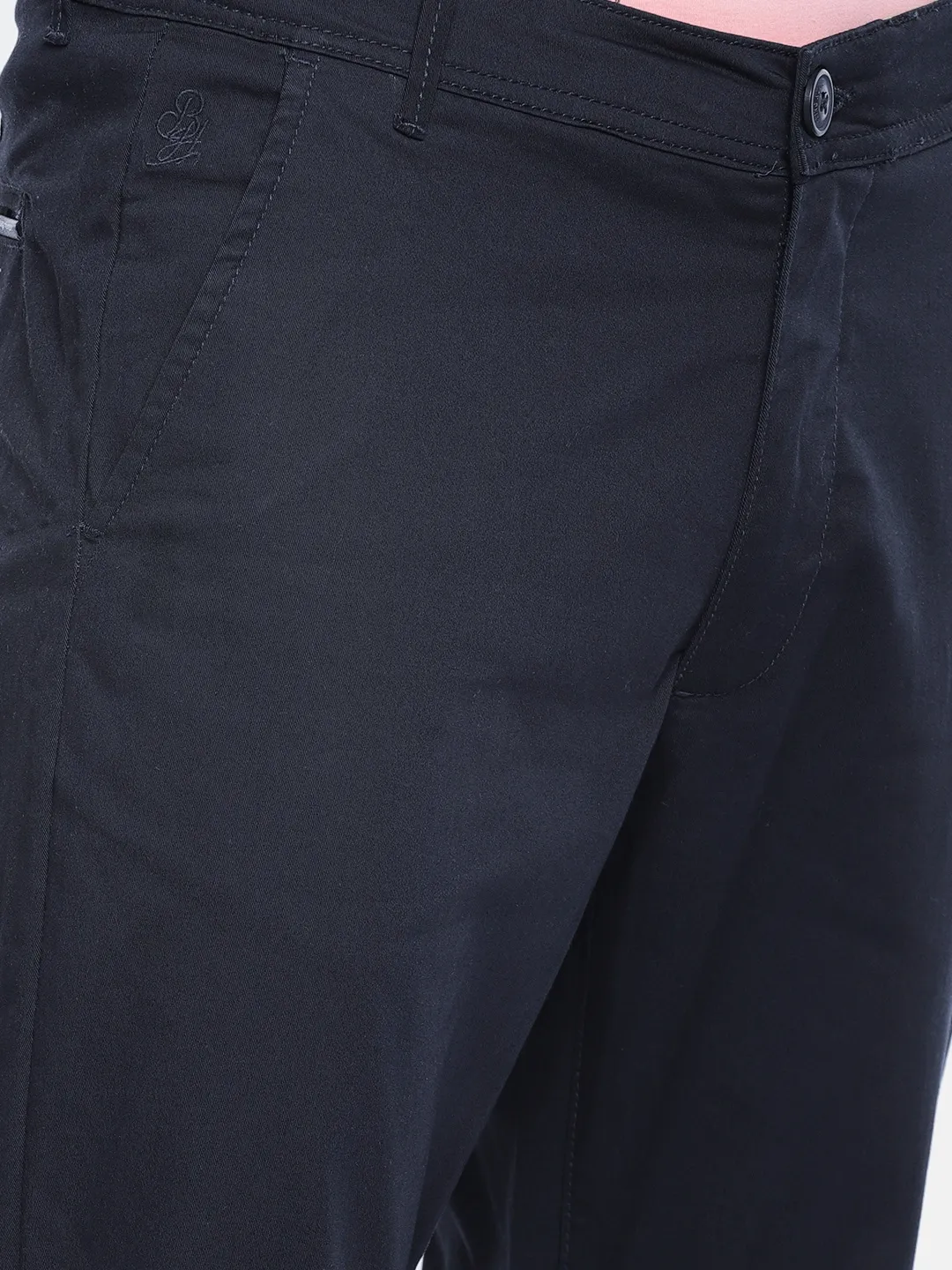 Blue Regular Fit Men's Chinos by Being Human Clothing - Image 4