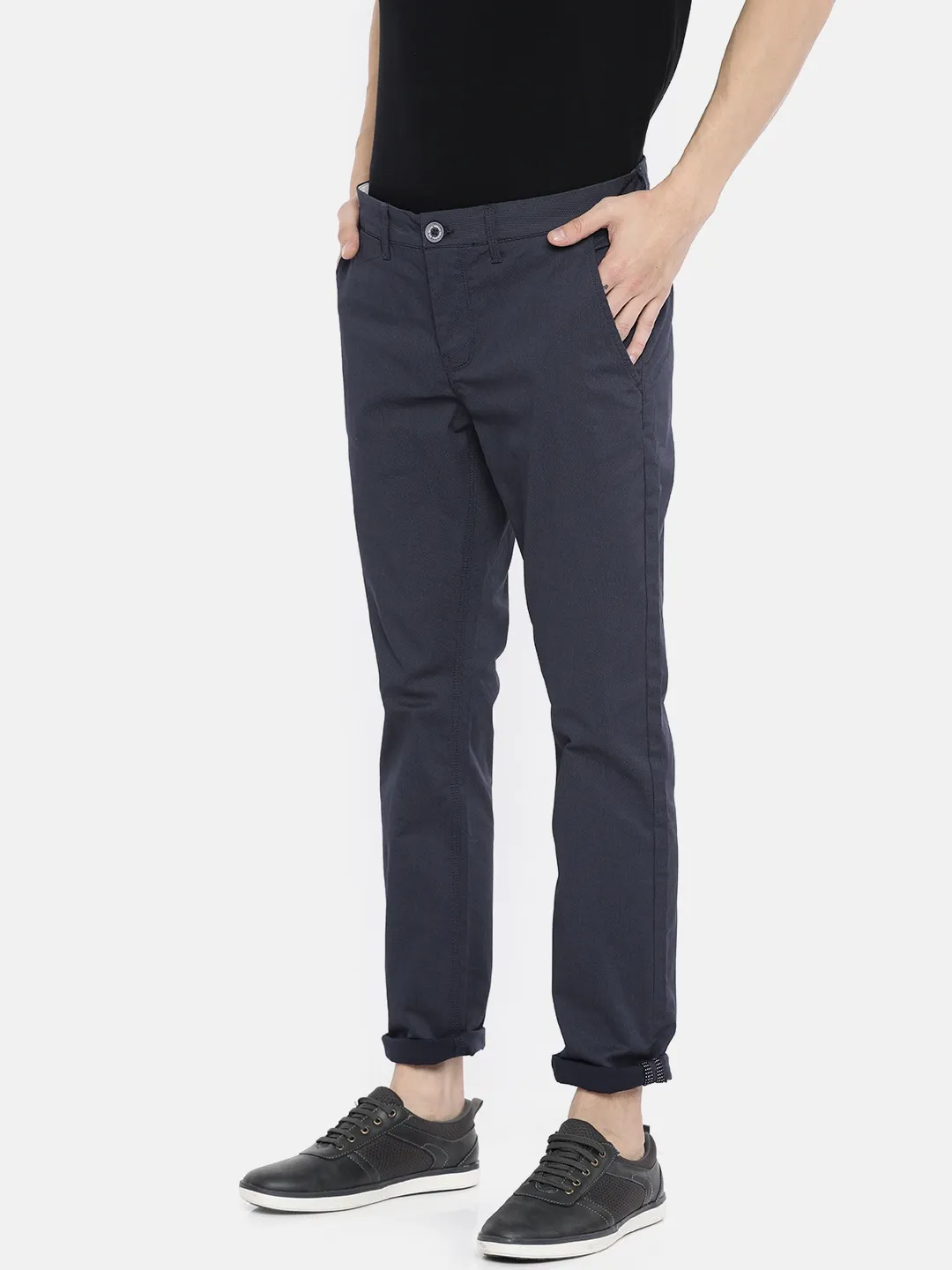 Blue Regular Fit Men's Chinos by Being Human Clothing - Image 2