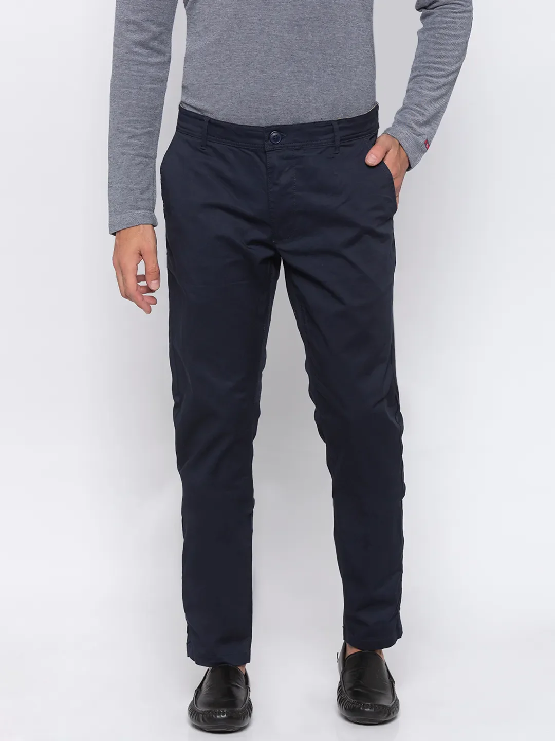 Blue Regular Fit Men's Chinos by Being Human Clothing