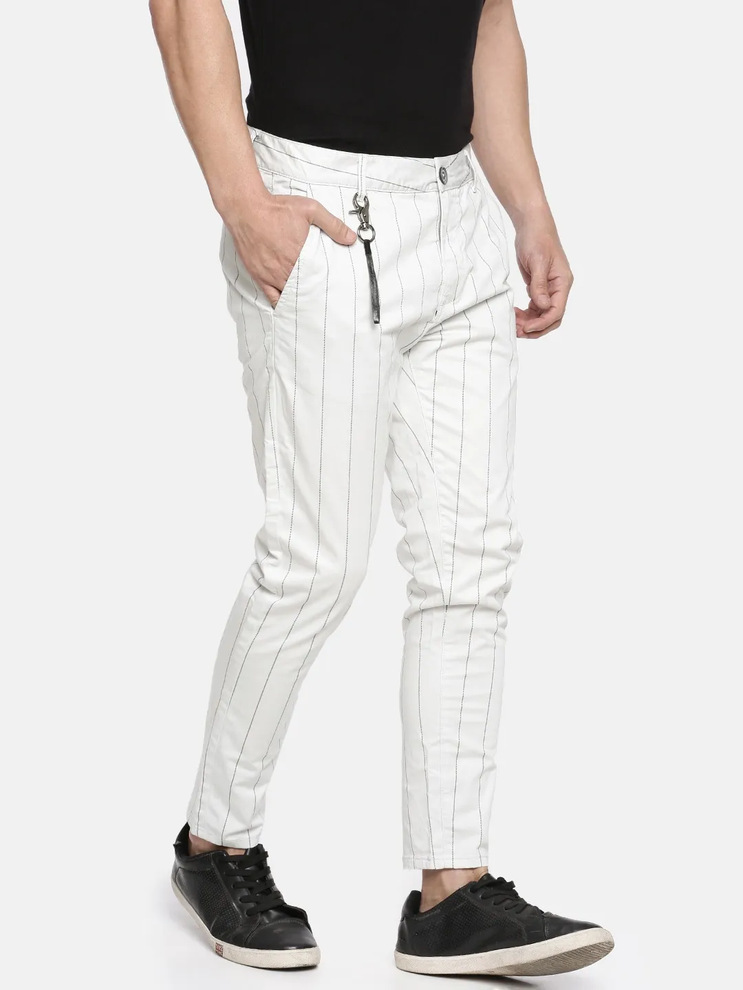 White Regular Fit Men's Chinos by Being Human Clothing - Image 2