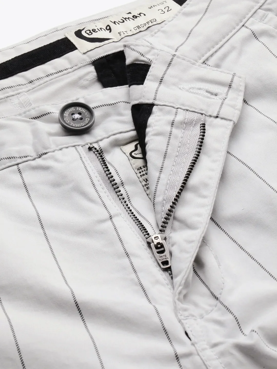White Regular Fit Men's Chinos by Being Human Clothing - Image 4