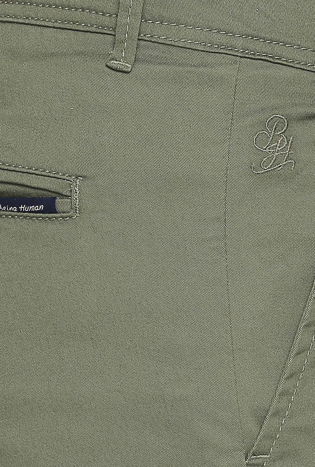 Green Regular Fit Men's Chinos by Being Human Clothing - Image 4