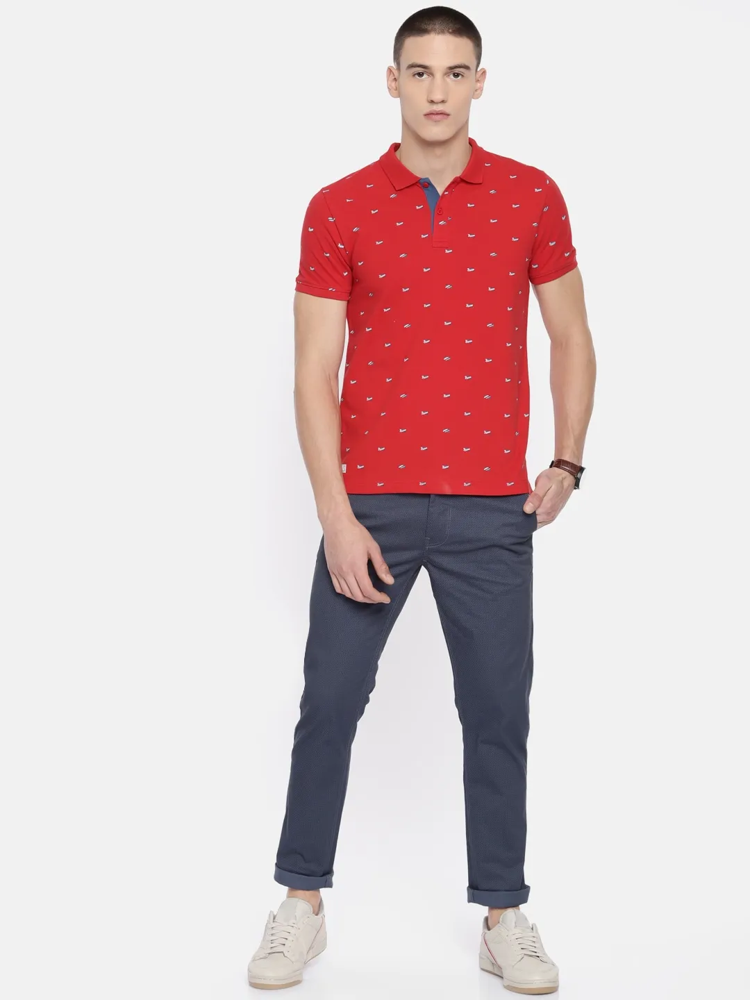 Blue Regular Fit Men's Chinos by Being Human Clothing - Image 5
