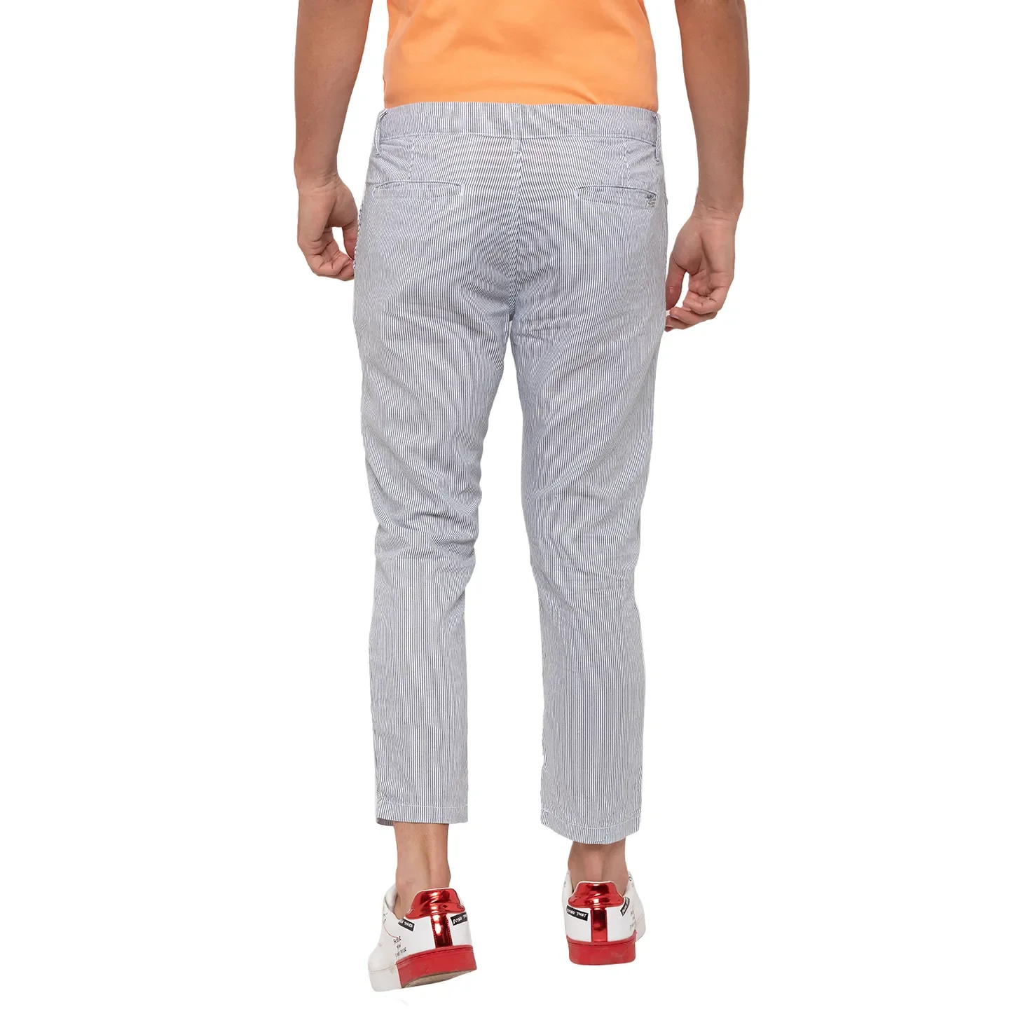 White Regular Fit Chinos For Men By Being Human Clothing - Image 4
