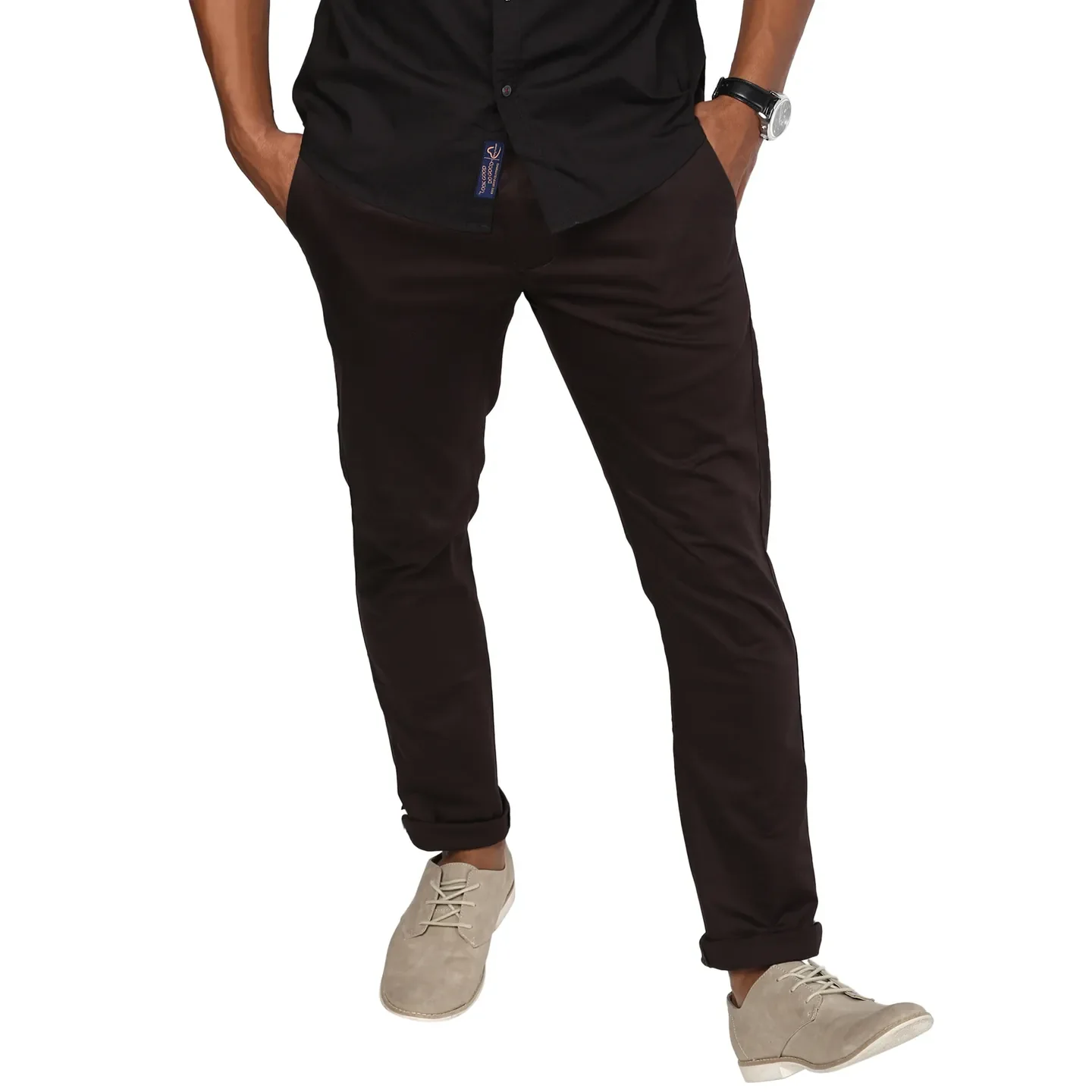 Red Regular Fit Men's Chinos by Being Human Clothing