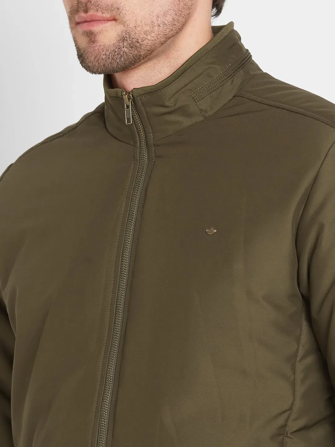 Green Regular Fit Men's Jacket by Being Human Clothing - Image 5
