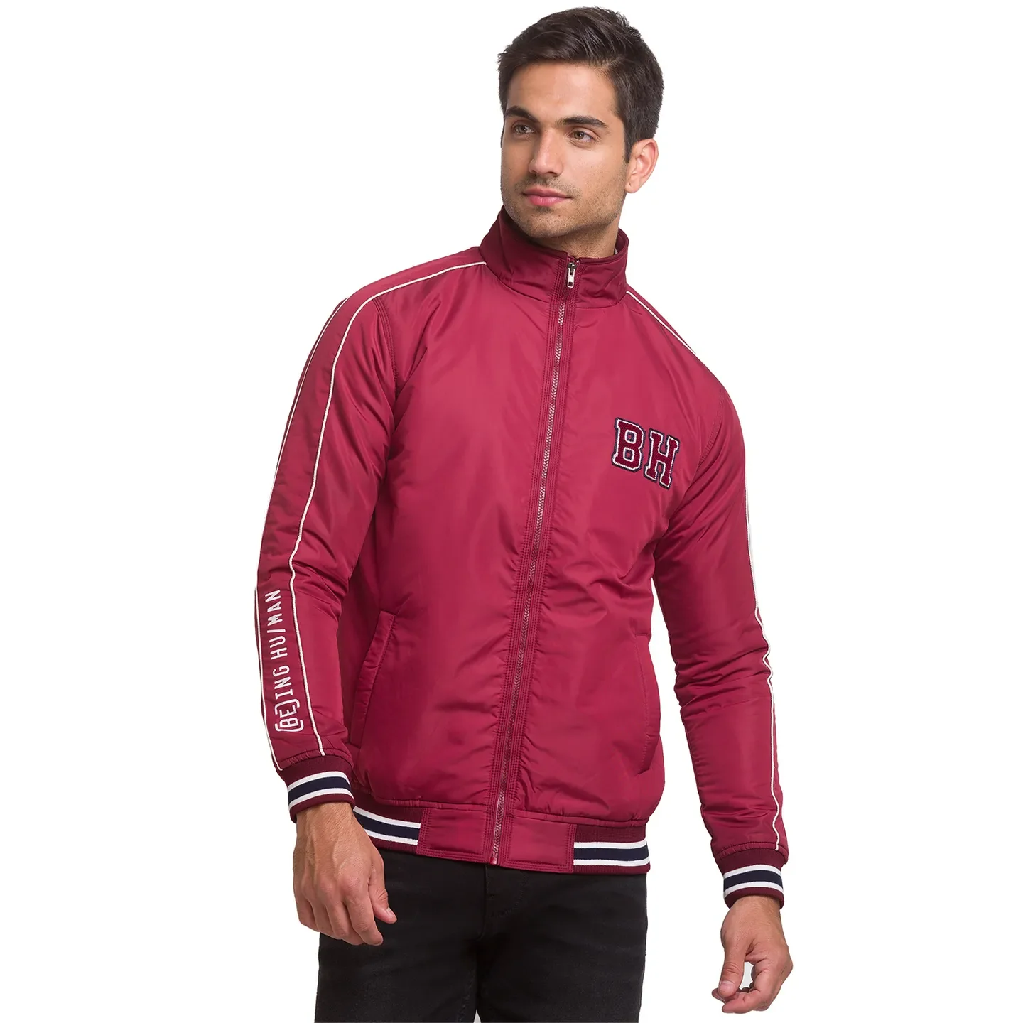 Red Regular Fit Long Sleeves Polyester Men's Jacket by Being Human Clothing - Image 10
