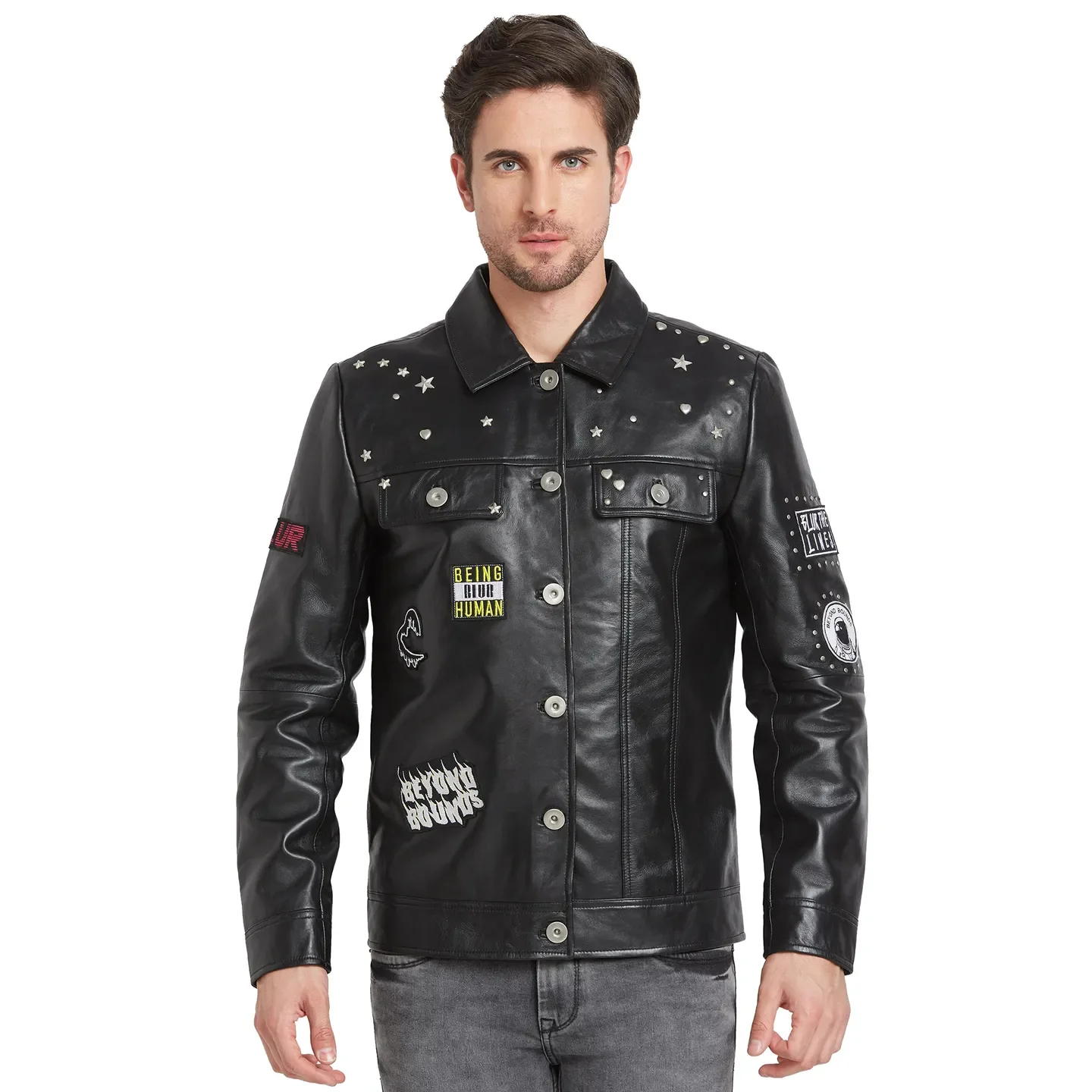 Black Regular Fit Long Sleeves Men's Jacket by Being Human Clothing