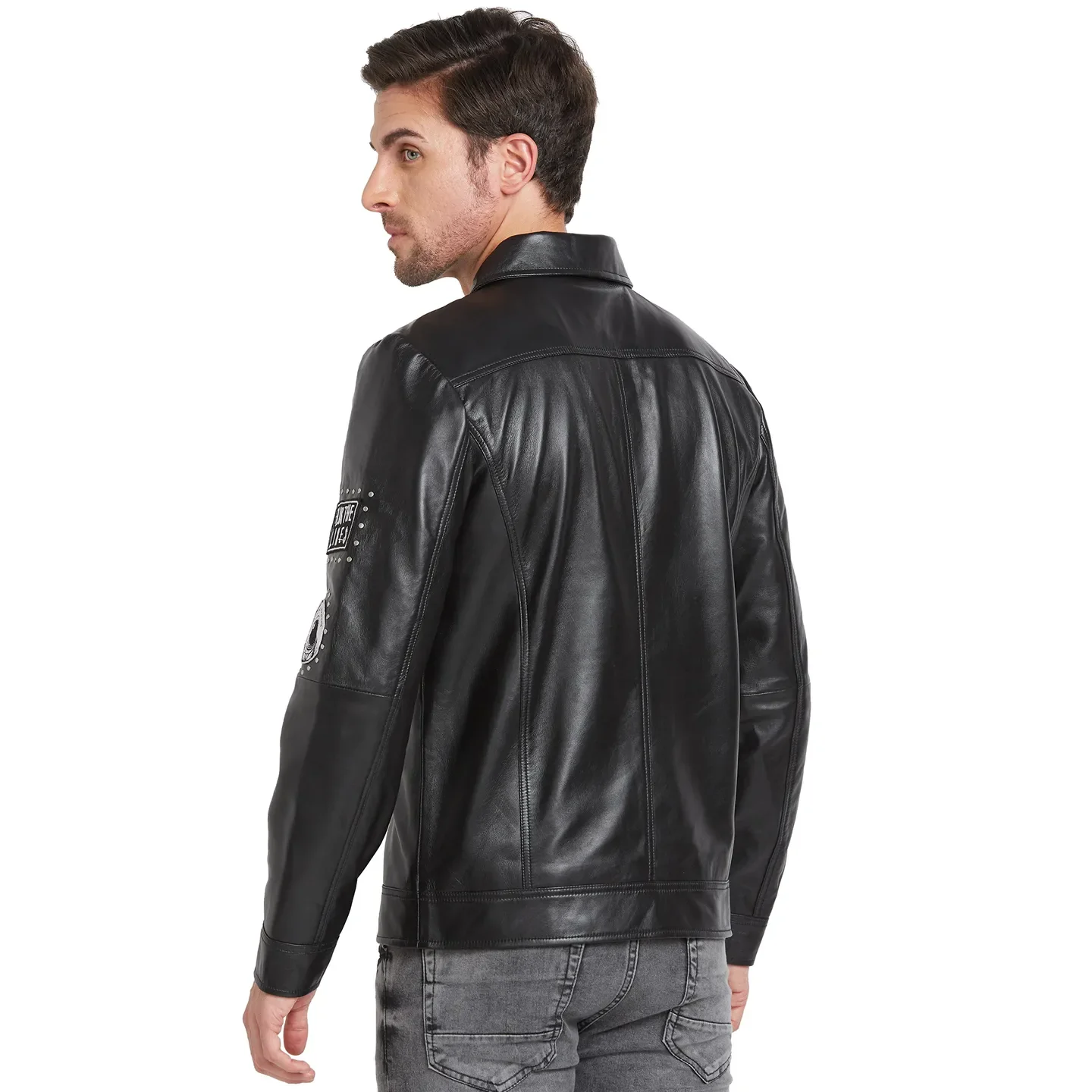 Black Regular Fit Long Sleeves Men's Jacket by Being Human Clothing - Image 3