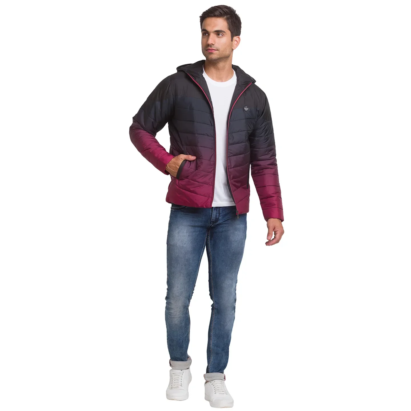Black Regular Fit Long Sleeves Polyester Men's Jacket by Being Human Clothing - Image 5