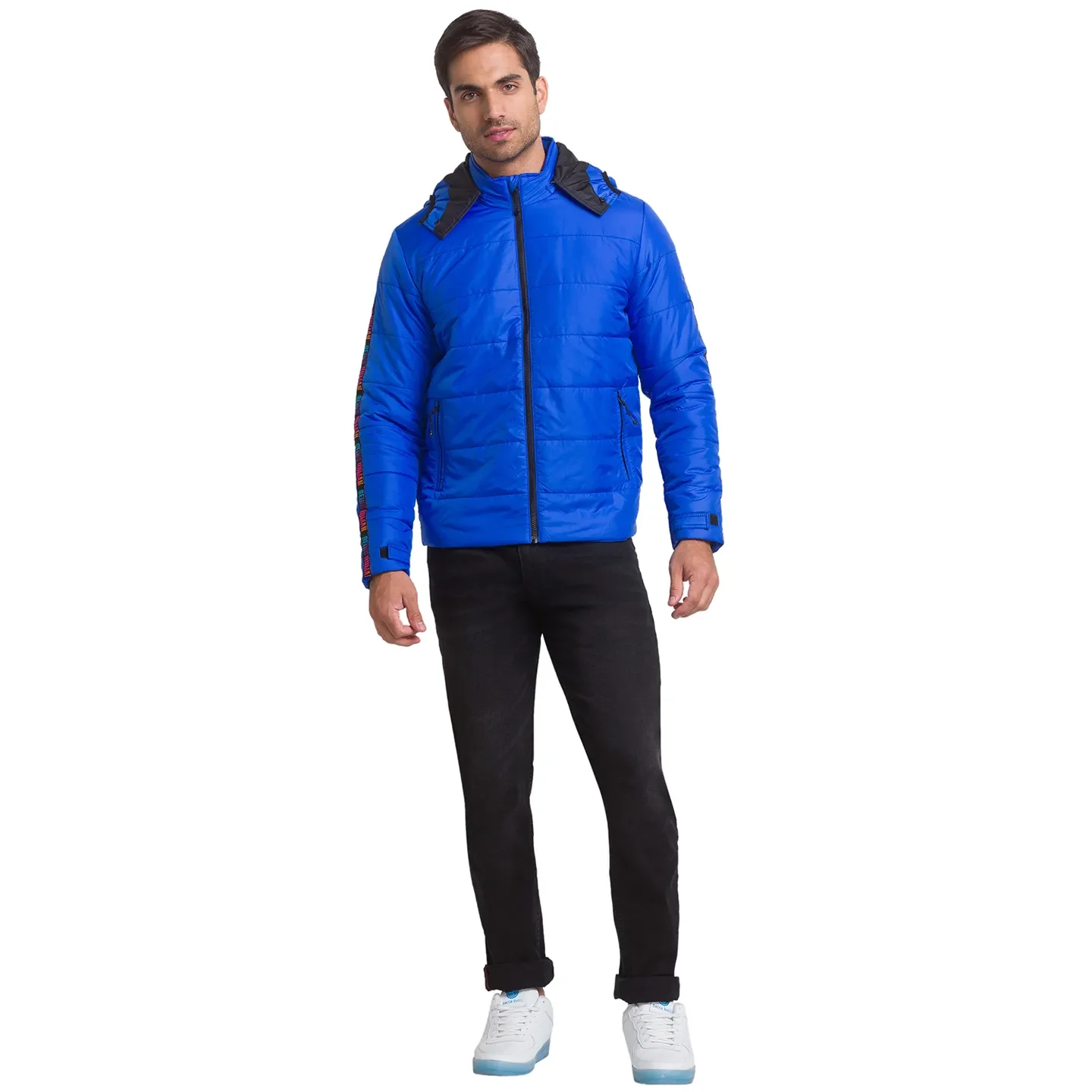 Blue Regular Fit Men's Jacket by Being Human Clothing - Image 2
