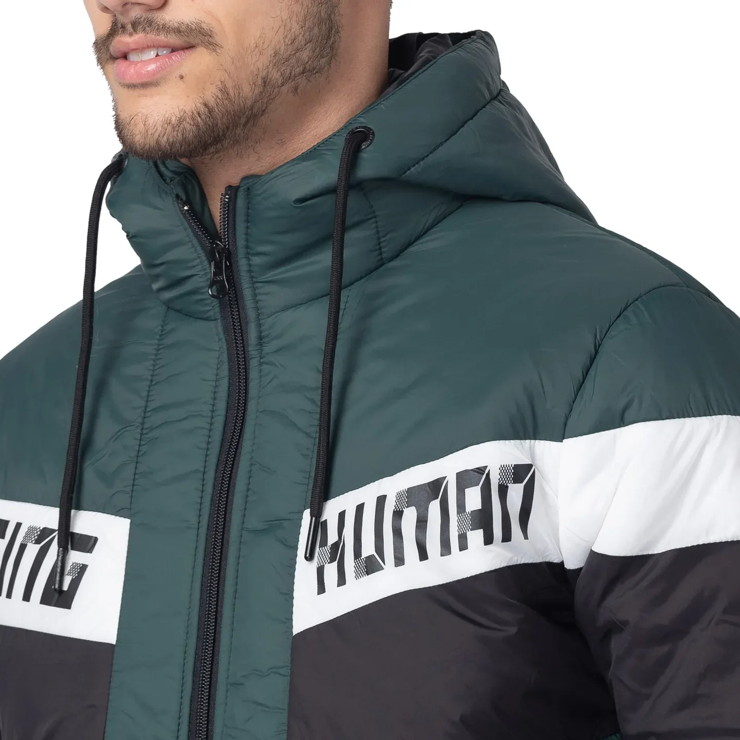 Green Regular Fit Long Sleeves Polyester Men's Jacket by Being Human Clothing - Image 4