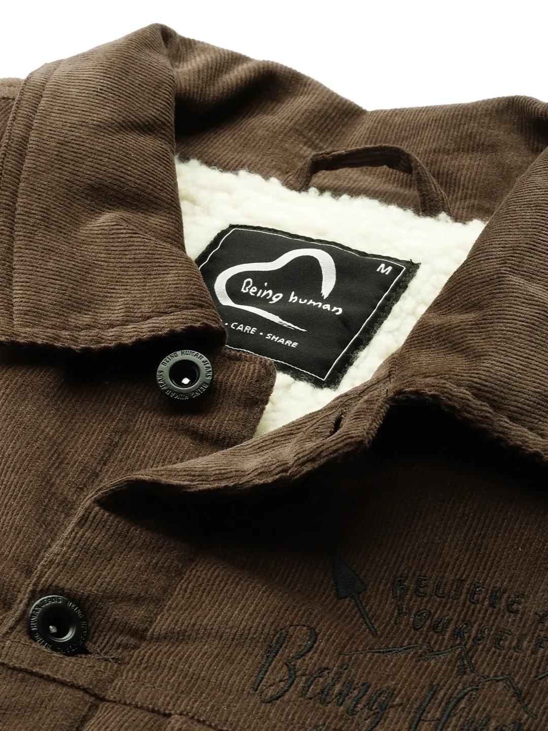 Brown Regular Fit Long Sleeves Cotton Men's Jacket by Being Human Clothing - Image 2