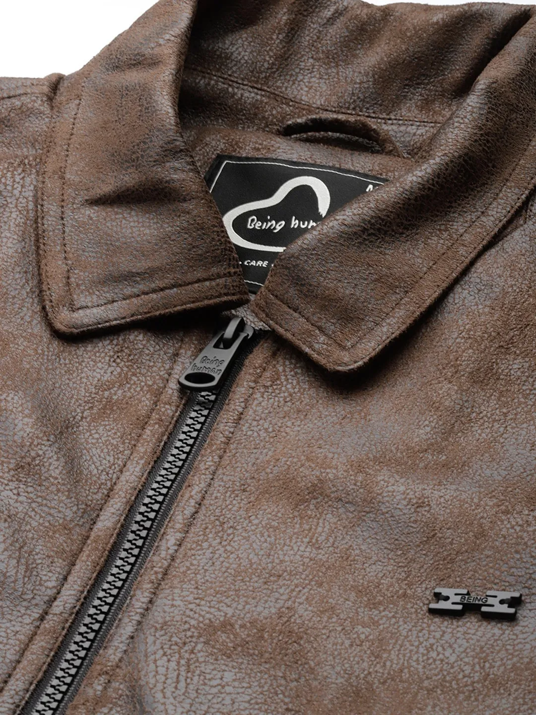 Brown Regular Fit Long Sleeves Cotton Men's Jacket by Being Human Clothing - Image 3