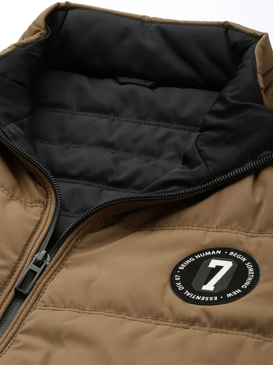 Brown Regular Fit Long Sleeves Cotton Men's Jacket by Being Human Clothing - Image 5