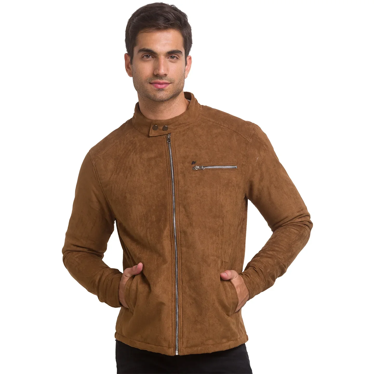 Brown Regular Fit Long Sleeves Polyester Men's Jacket by Being Human Clothing - Image 10