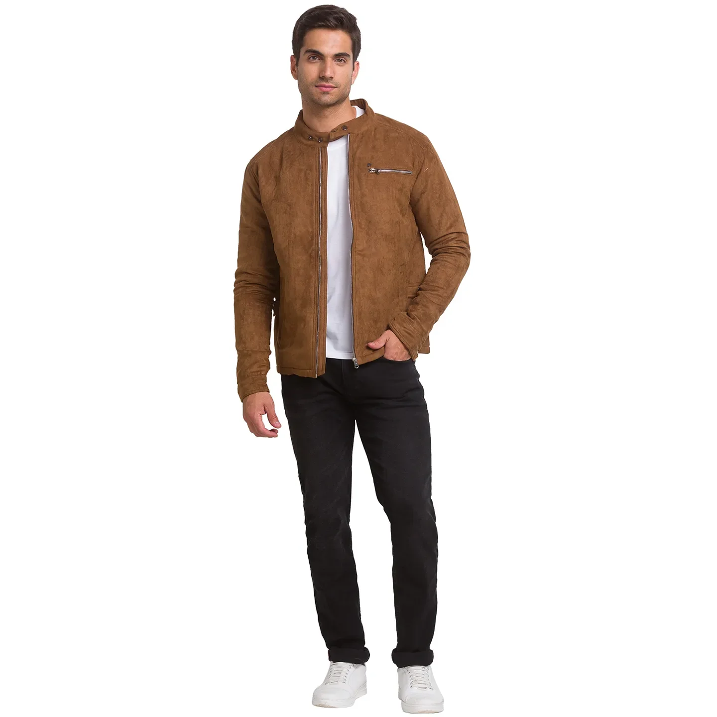 Brown Regular Fit Long Sleeves Polyester Men's Jacket by Being Human Clothing - Image 2
