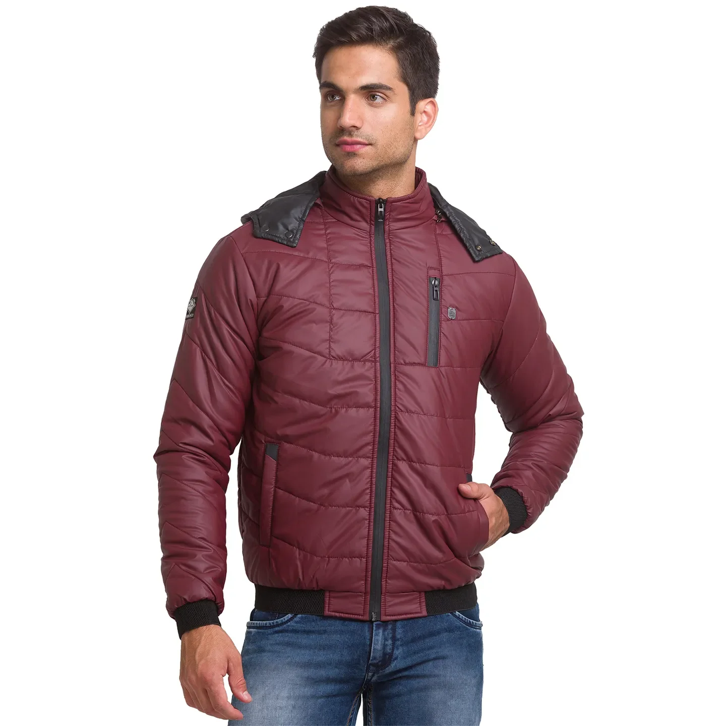 Red Regular Fit Men's Jacket by Being Human Clothing
