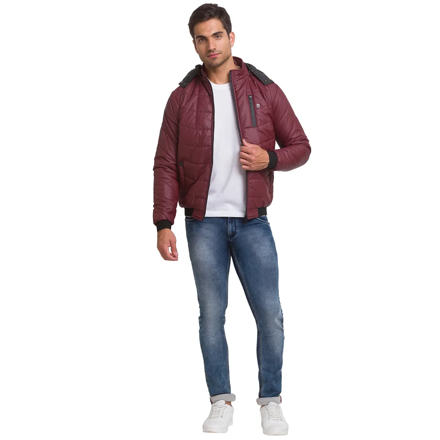 Red Regular Fit Men's Jacket by Being Human Clothing - Image 2