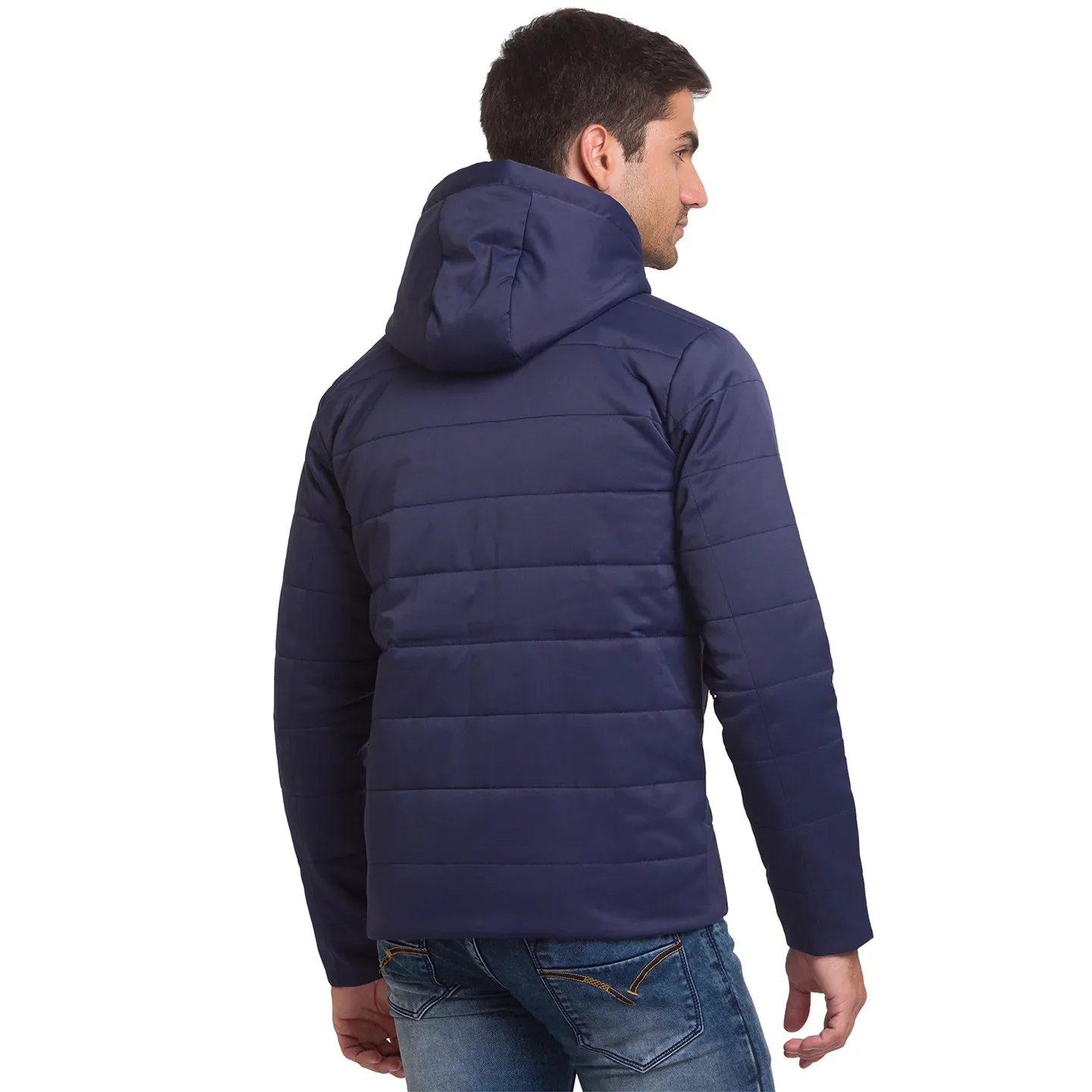 Blue Regular Fit Men's Jacket by Being Human Clothing - Image 3