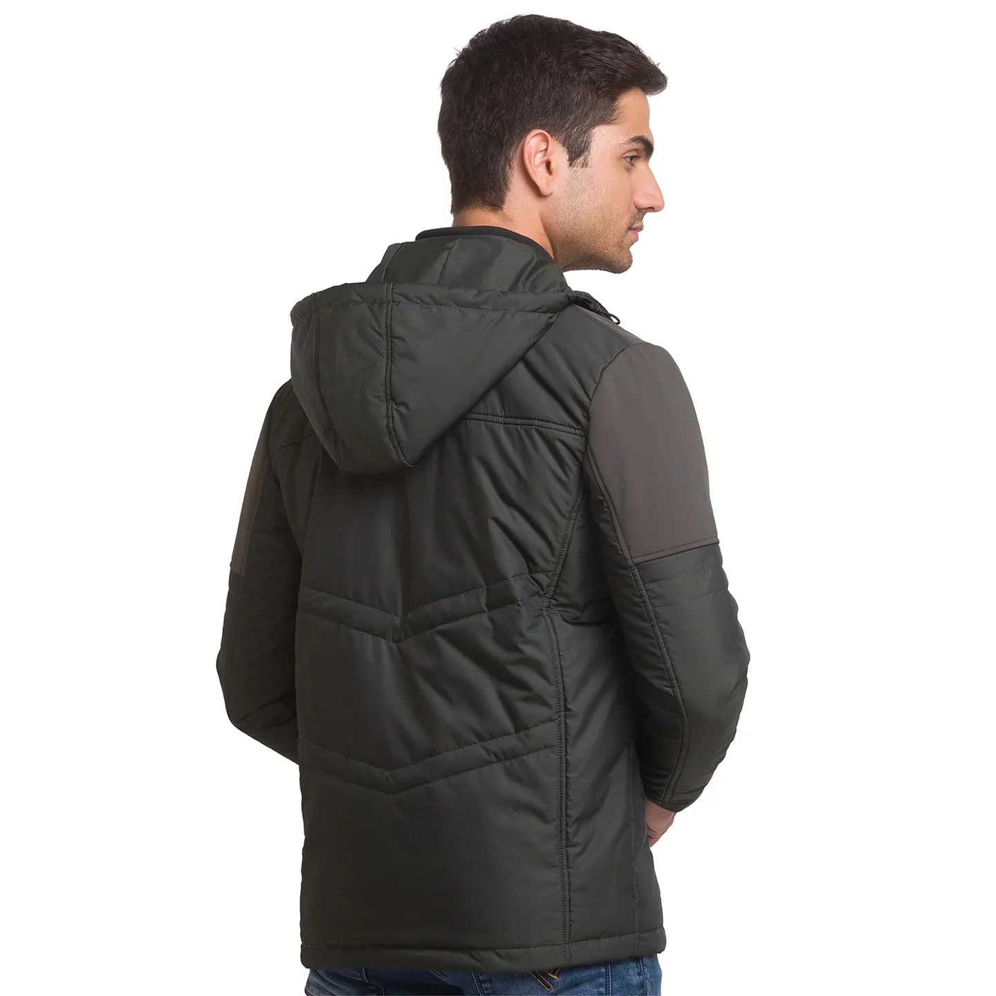 Green Regular Fit Long Sleeves Polyester Men's Jacket by Being Human Clothing - Image 3