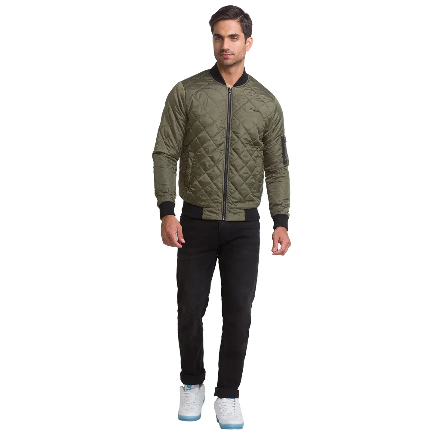 Green Regular Fit Long Sleeves Polyester Men's Jacket by Being Human Clothing - Image 2