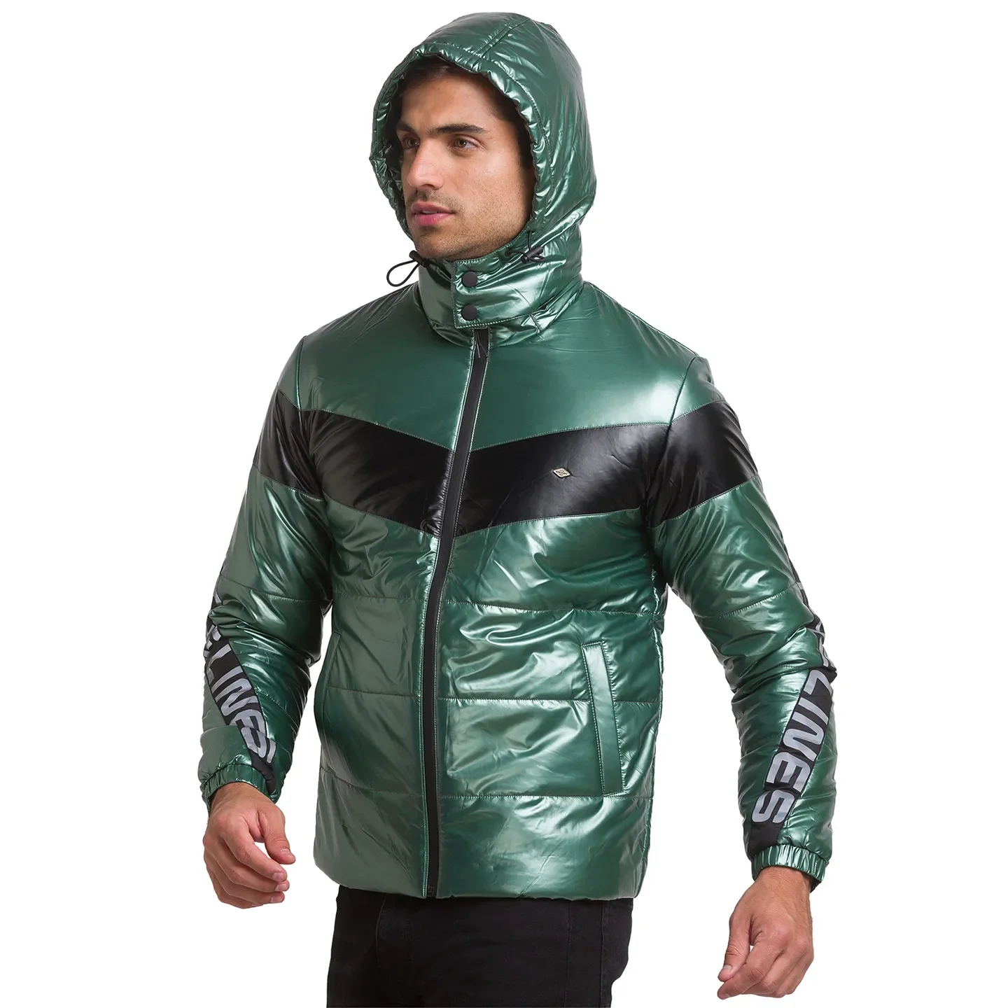 Green Regular Fit Men's Jacket by Being Human Clothing - Image 2