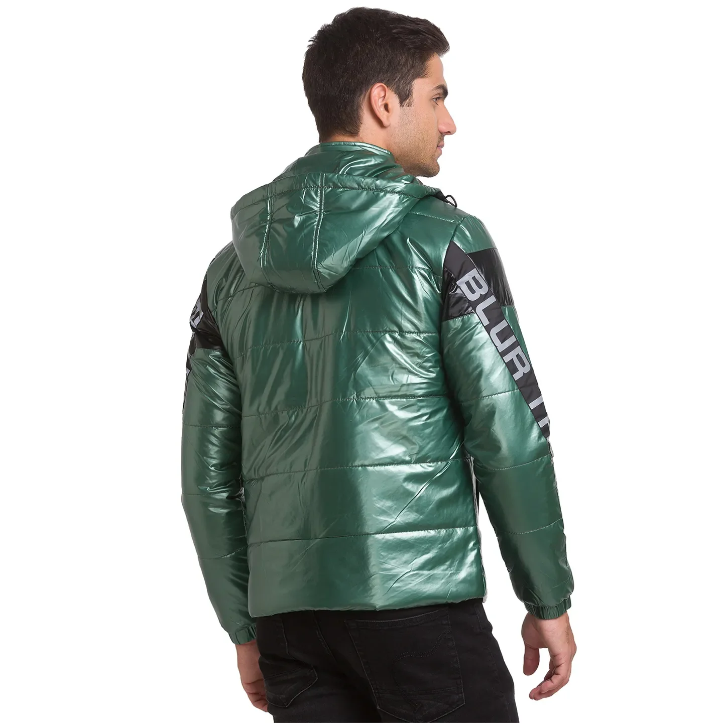 Green Regular Fit Men's Jacket by Being Human Clothing - Image 3