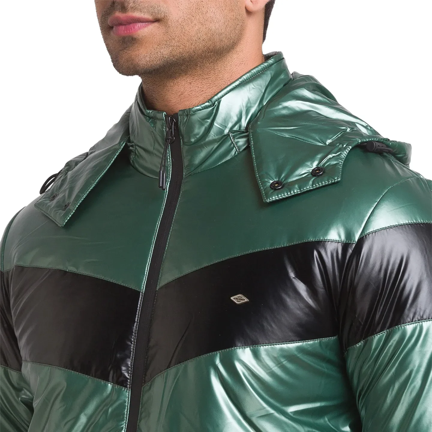 Green Regular Fit Men's Jacket by Being Human Clothing - Image 4