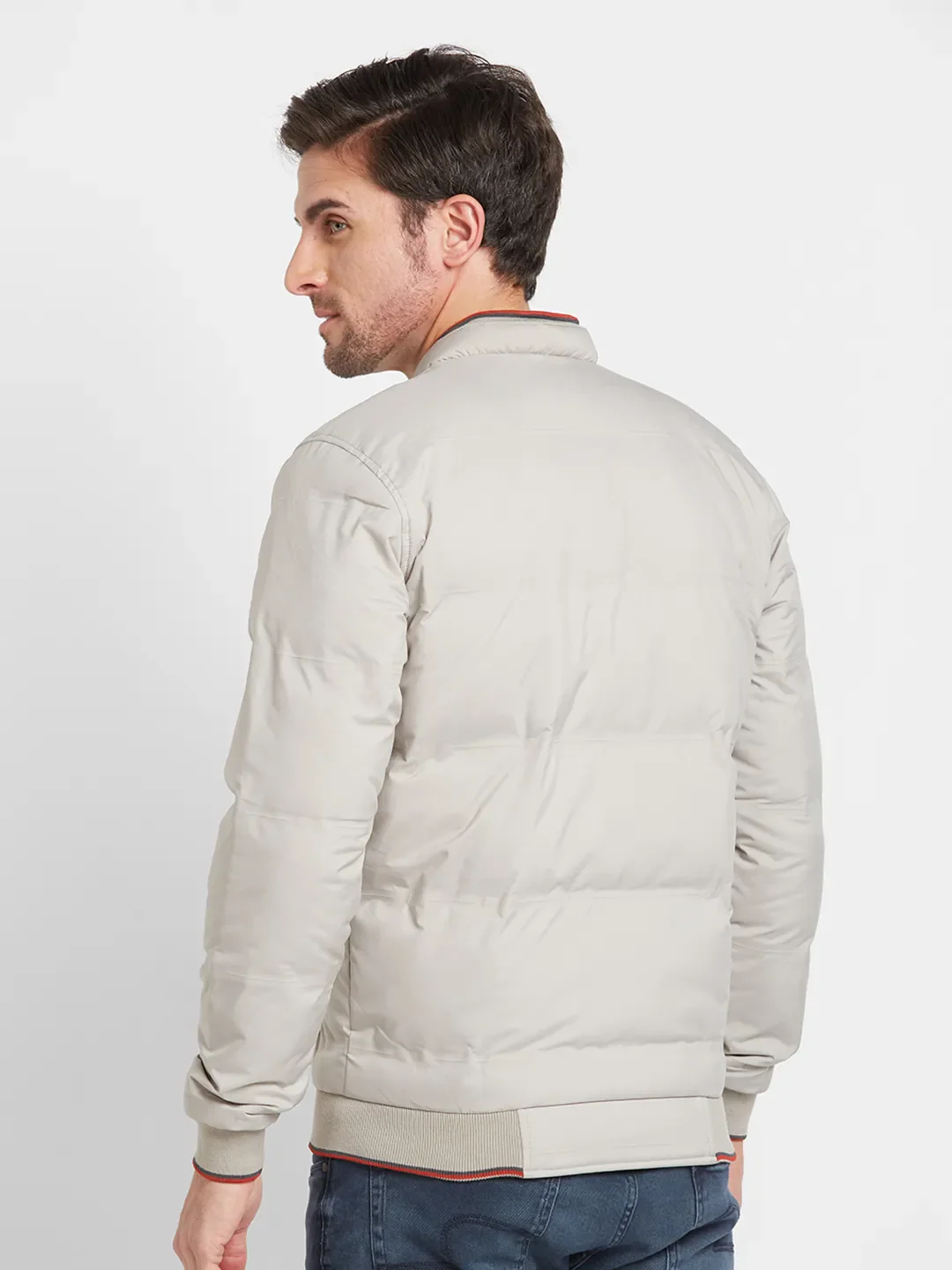 Grey Regular Fit Long Sleeves Men's Jacket by Being Human Clothing - Image 3