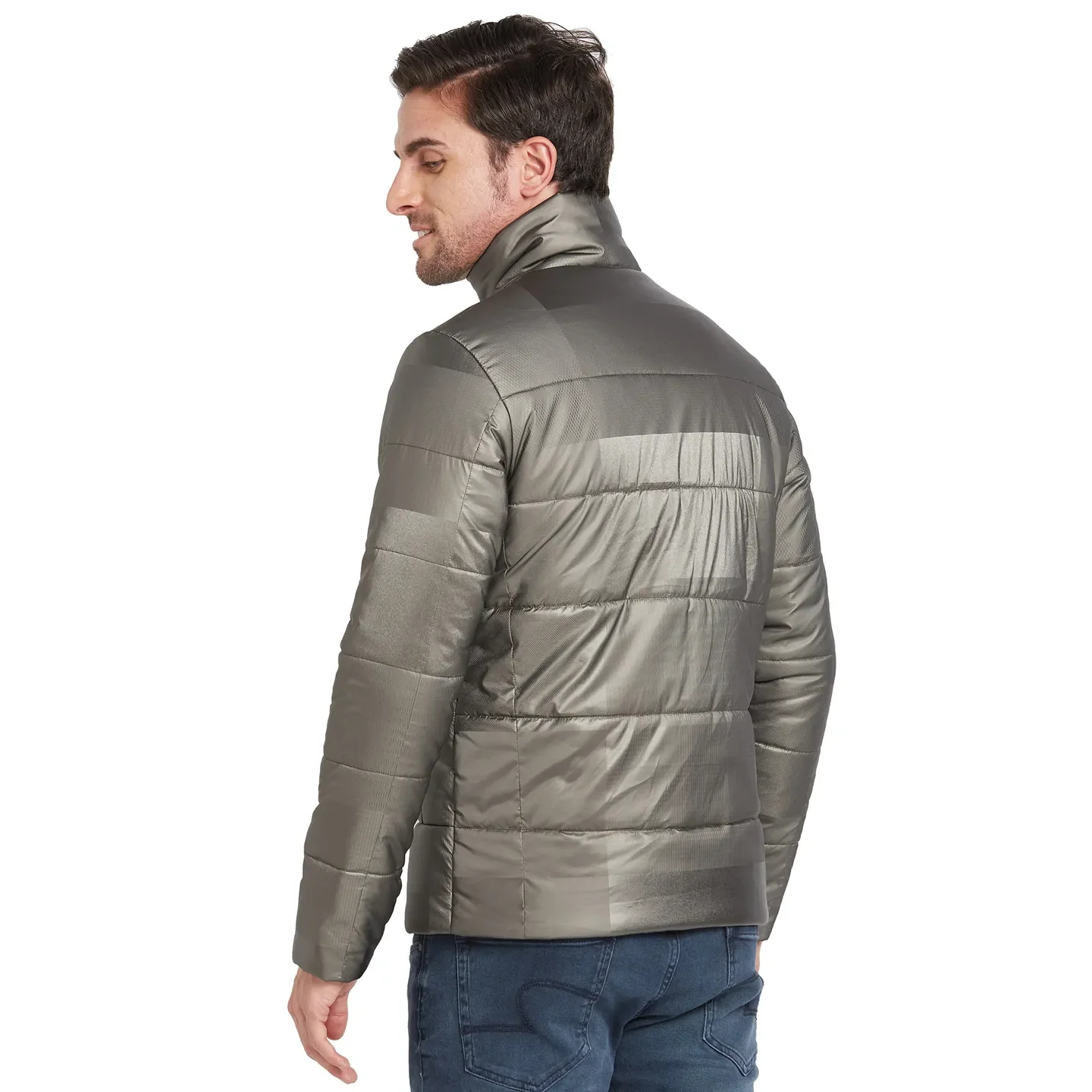 Grey Regular Fit Long Sleeves Men's Jacket by Being Human Clothing - Image 3