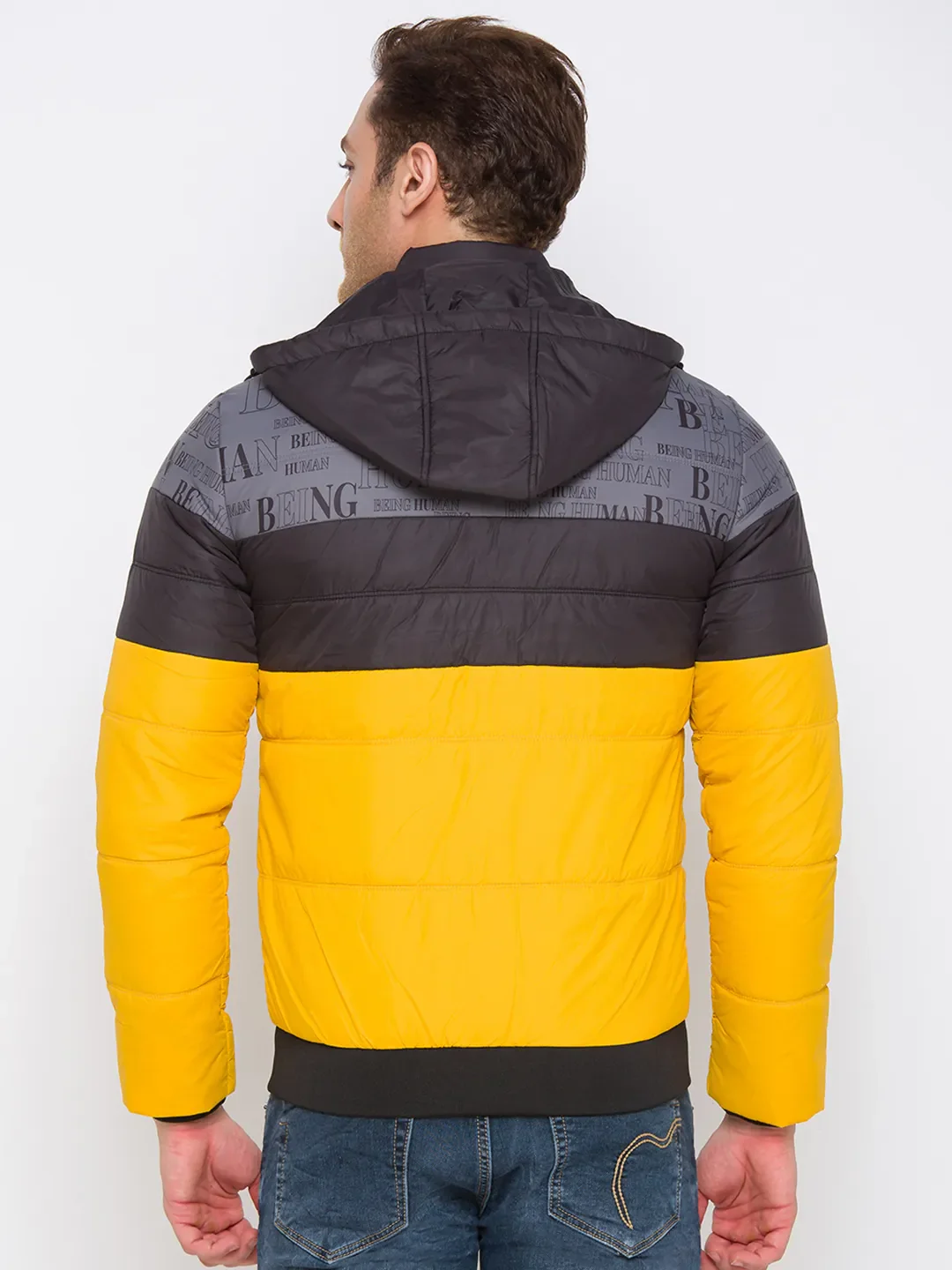 Grey Regular Fit Men's Jacket by Being Human Clothing - Image 3