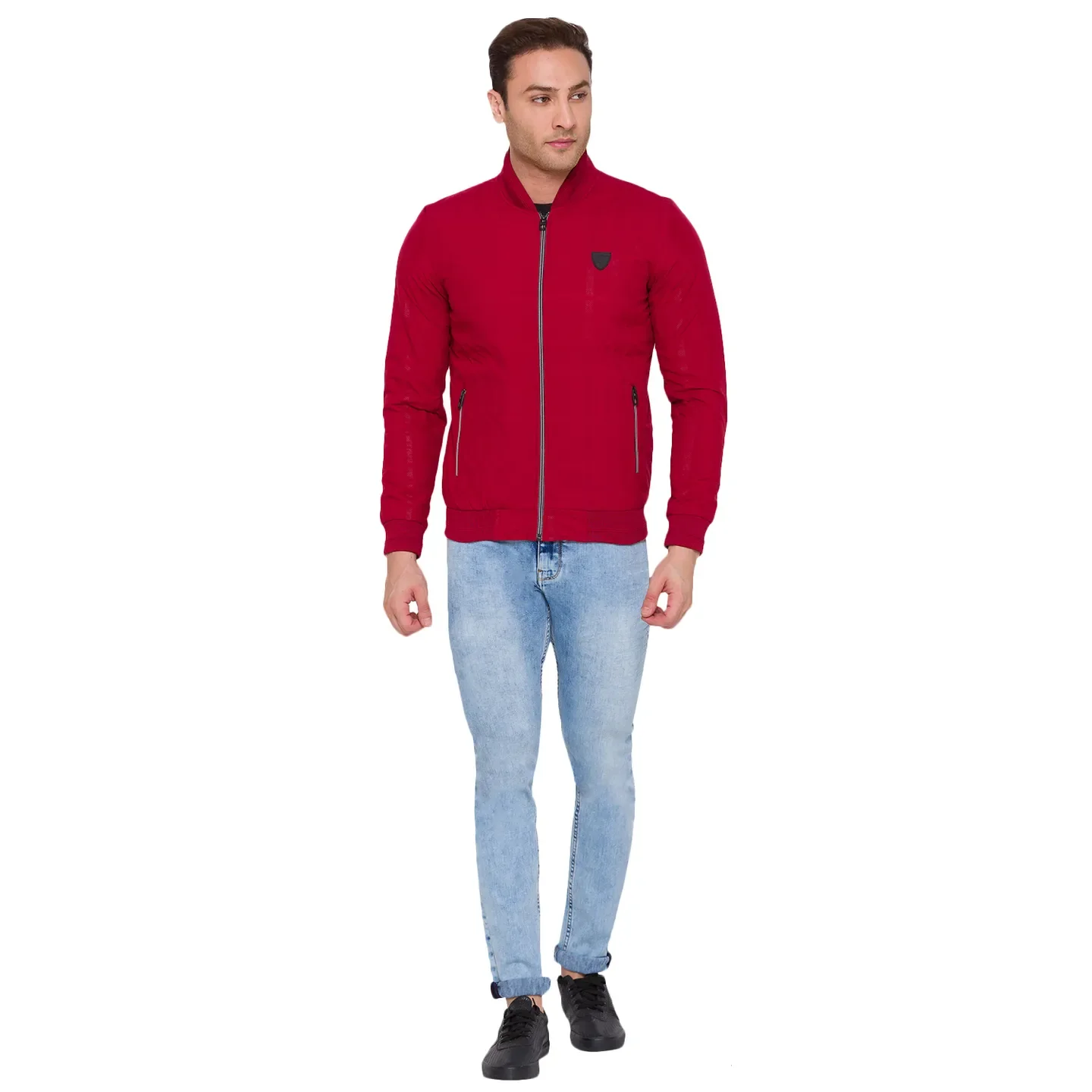 Red Regular Fit Long Sleeves Nylon Men's Jacket by Being Human Clothing - Image 2