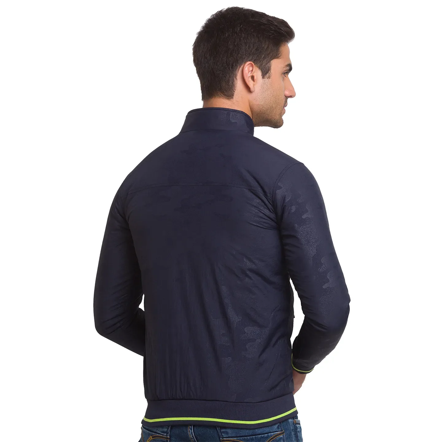 Navy Regular Fit Men's Jacket by Being Human Clothing - Image 3