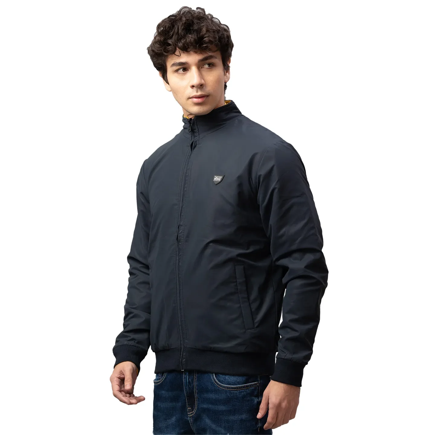 Blue Regular Fit Long Sleeves Polyester Men's Jacket by Being Human Clothing - Image 4