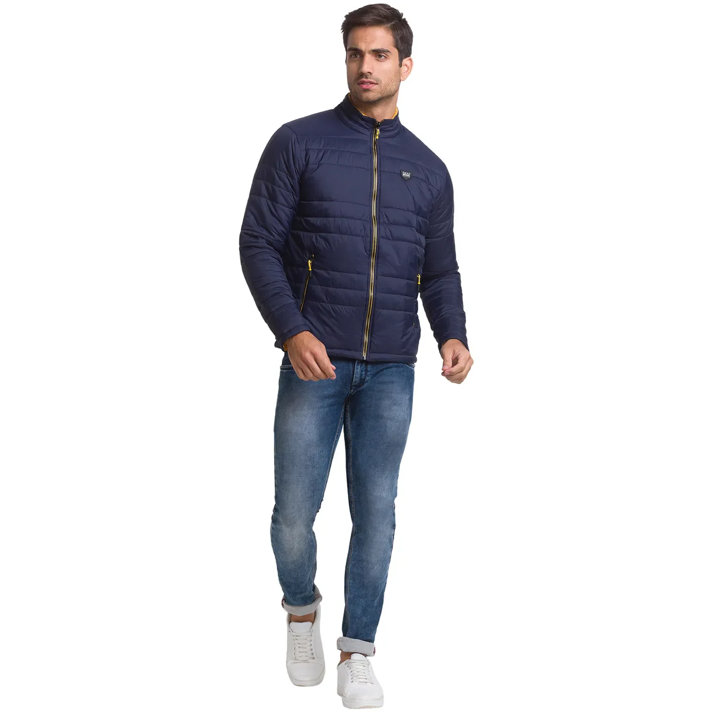 Blue Regular Fit Long Sleeves Polyester Men's Jacket by Being Human Clothing - Image 2