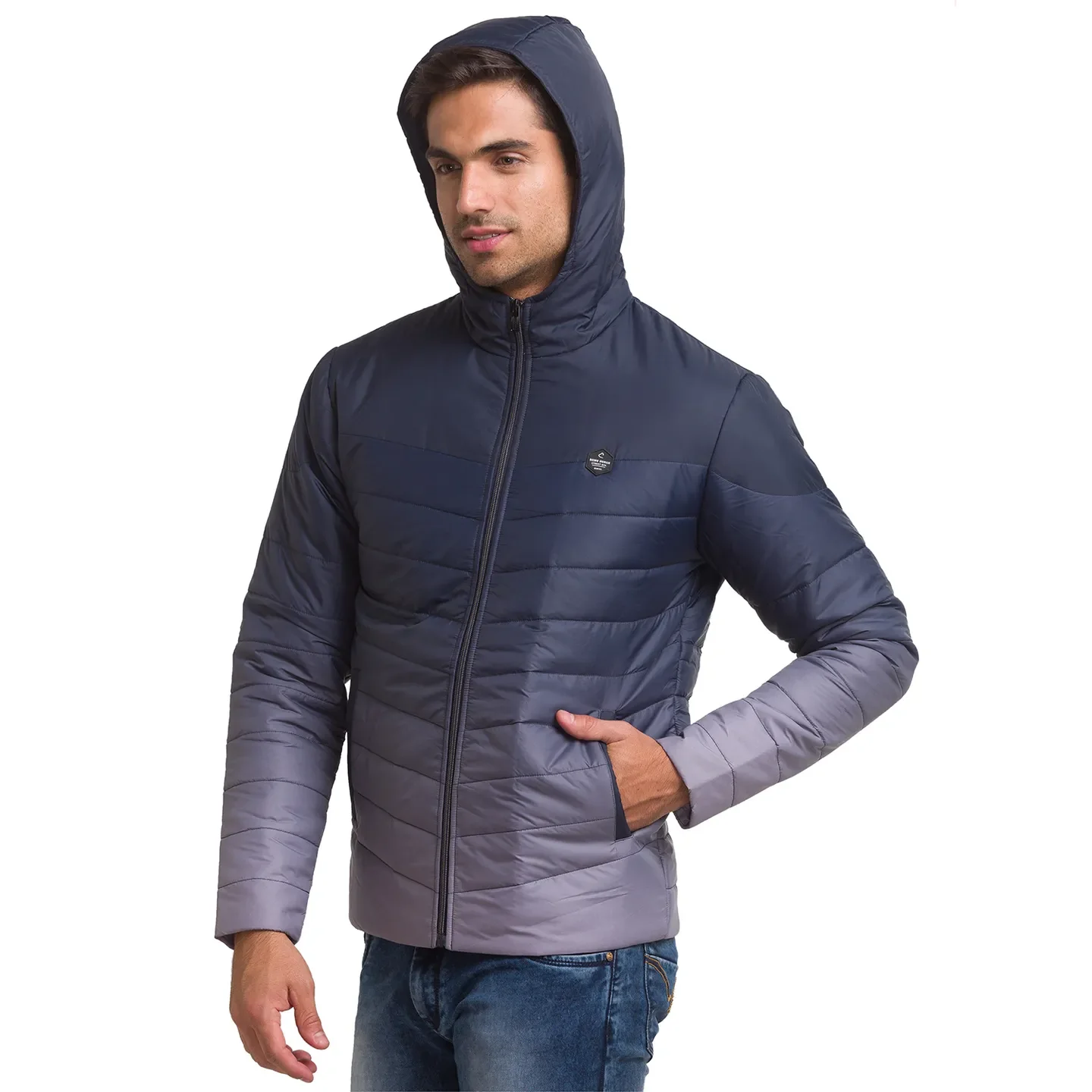 Blue Regular Fit Long Sleeves Polyester Men's Jacket by Being Human Clothing - Image 2