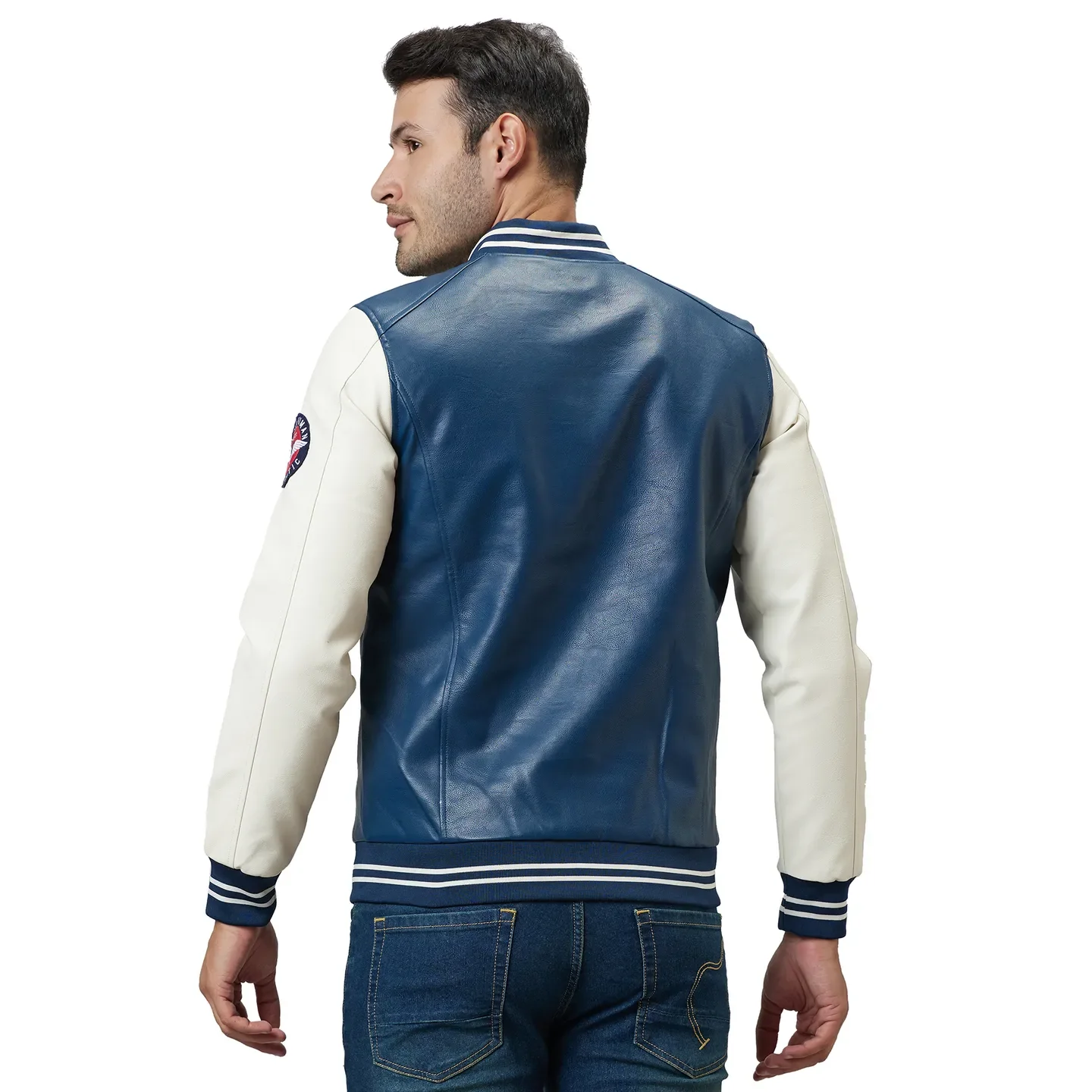 Navy Regular Fit Men's Jacket by Being Human Clothing - Image 3