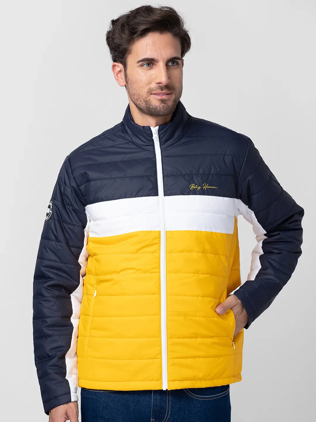 Navy Regular Fit Men's Jacket by Being Human Clothing