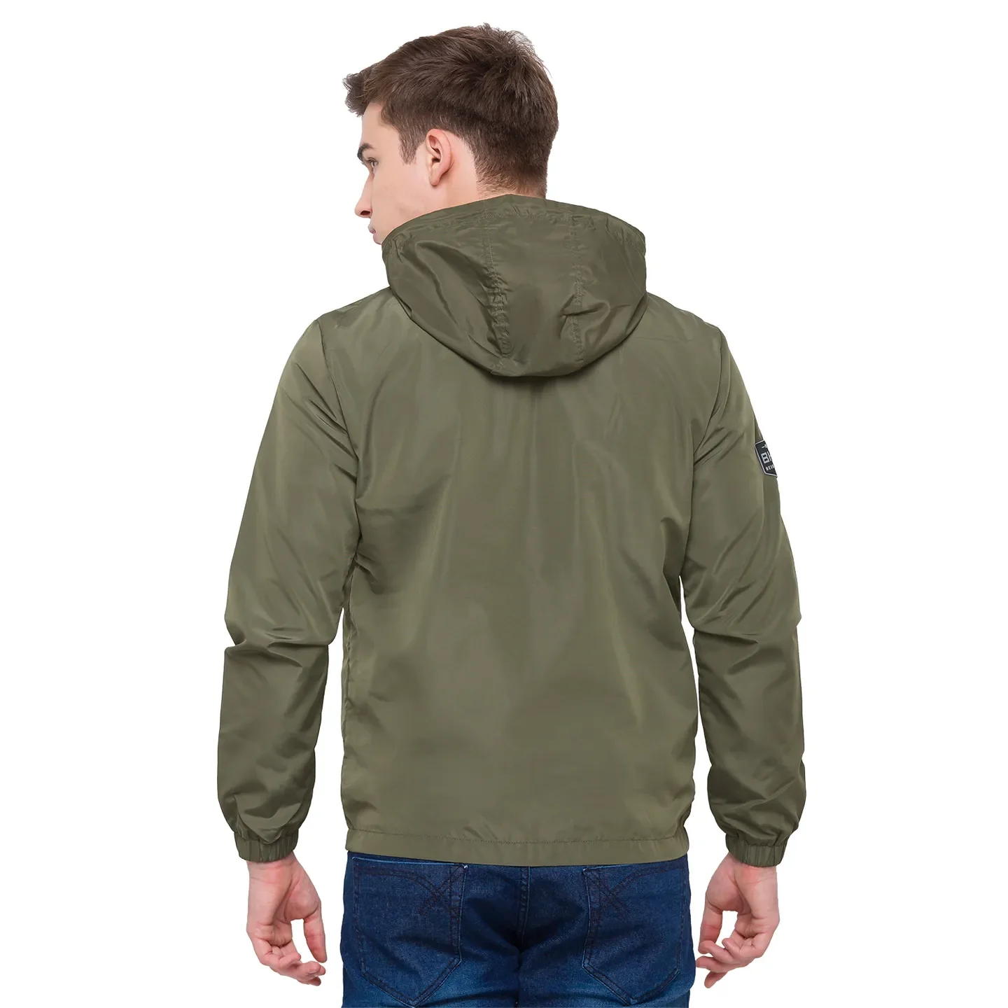 Olive Regular Fit Long Sleeves Polyester men's Jacket by Being Human Clothing - Image 4